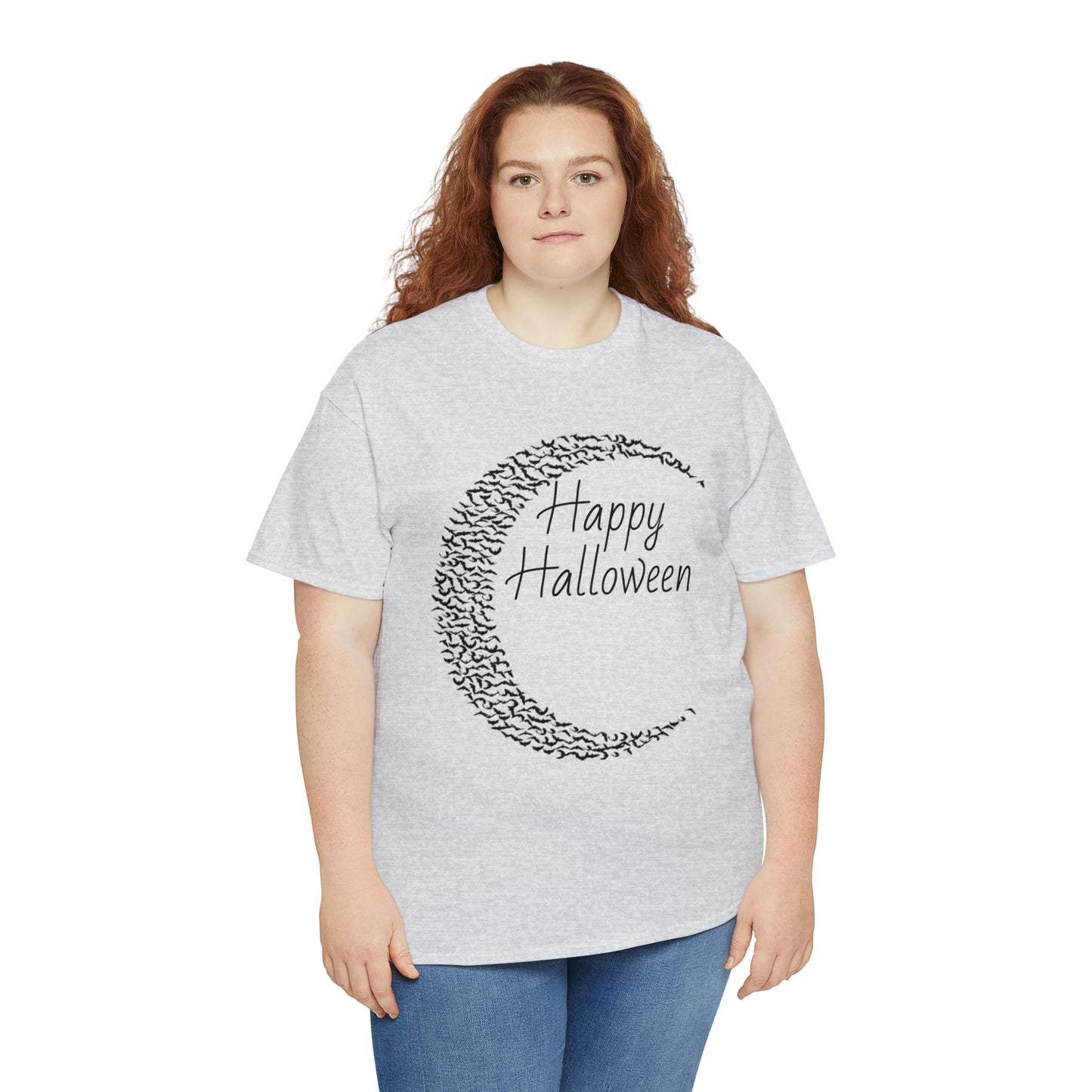 Halloween Moon Bats - Unisex Heavy Cotton Tee