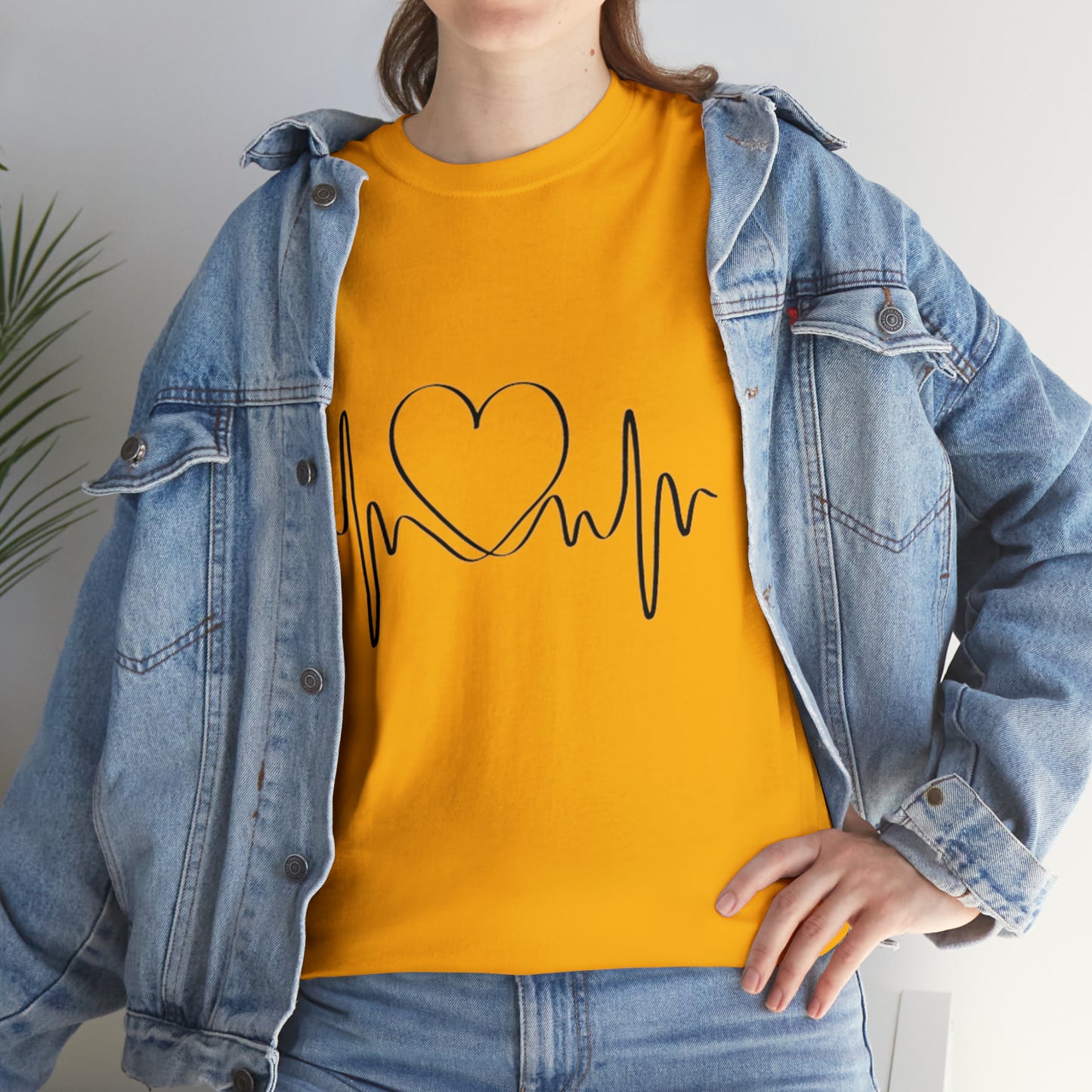 Halloween Scary Heart lines - Unisex Heavy Cotton Tee