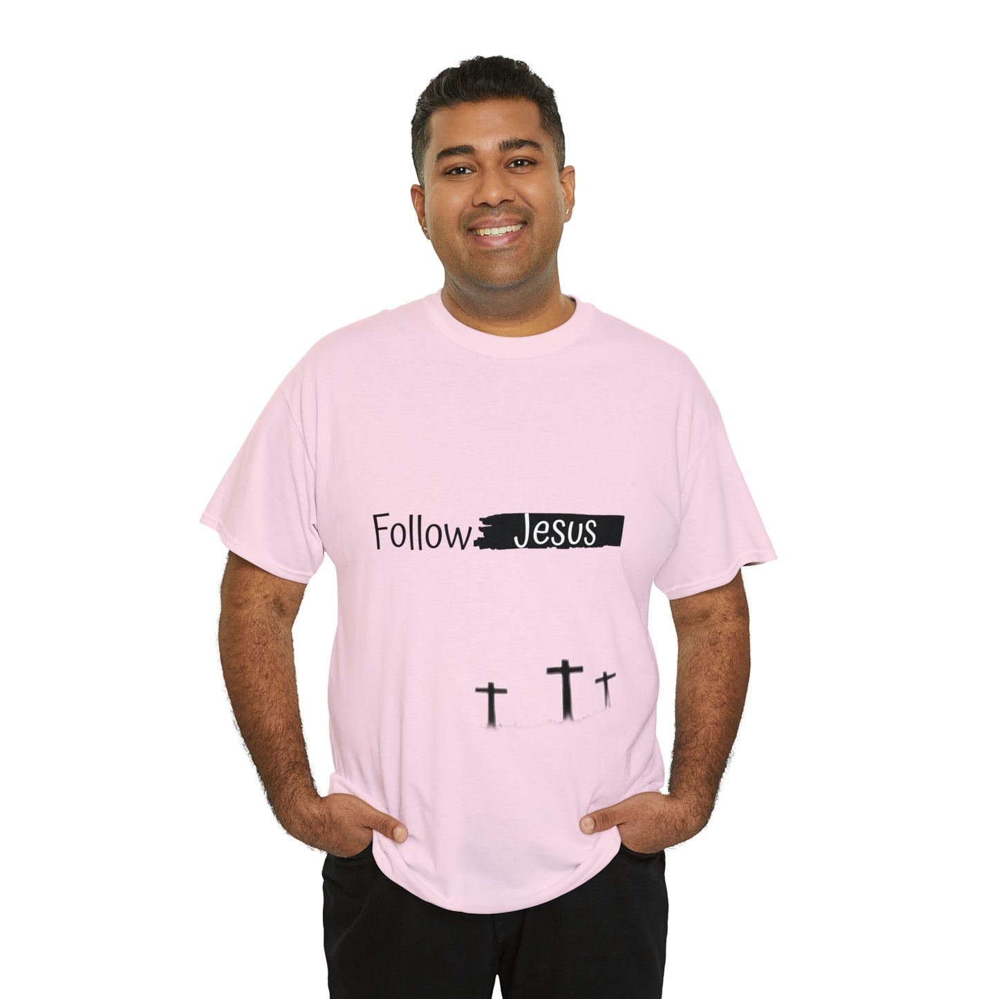 Follow Jesus01 Christian tshirt - Unisex Heavy Cotton Tee