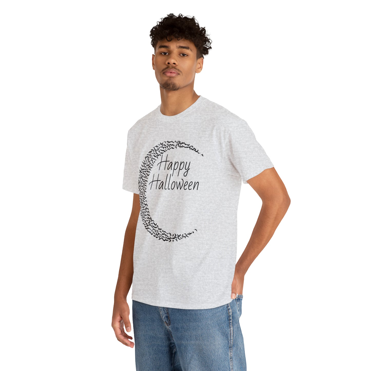 Halloween Moon Bats - Unisex Heavy Cotton Tee