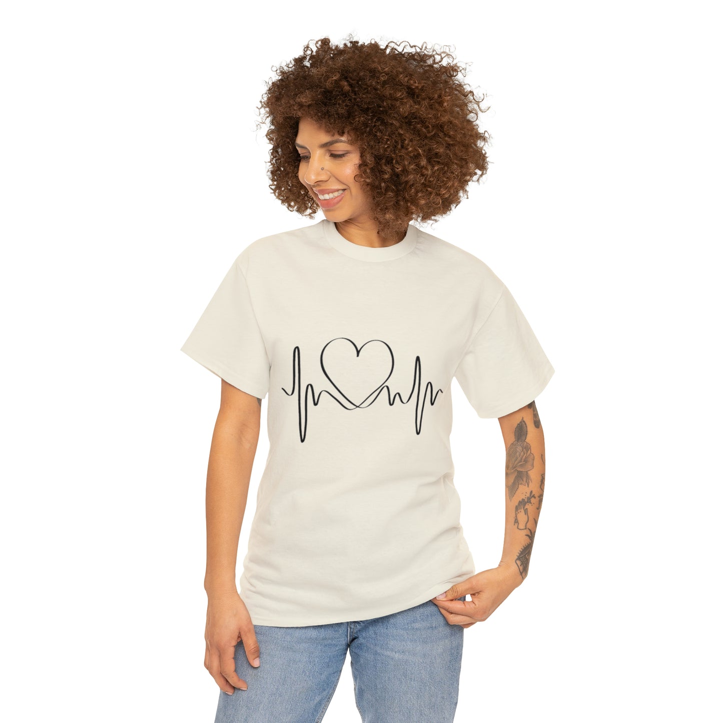 Halloween Scary Heart lines - Unisex Heavy Cotton Tee