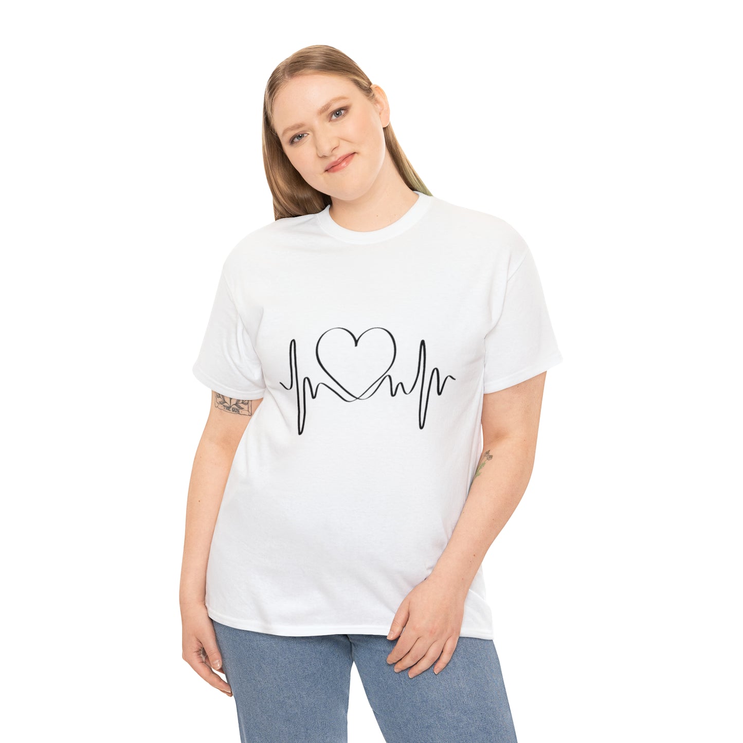 Halloween Scary Heart lines - Unisex Heavy Cotton Tee
