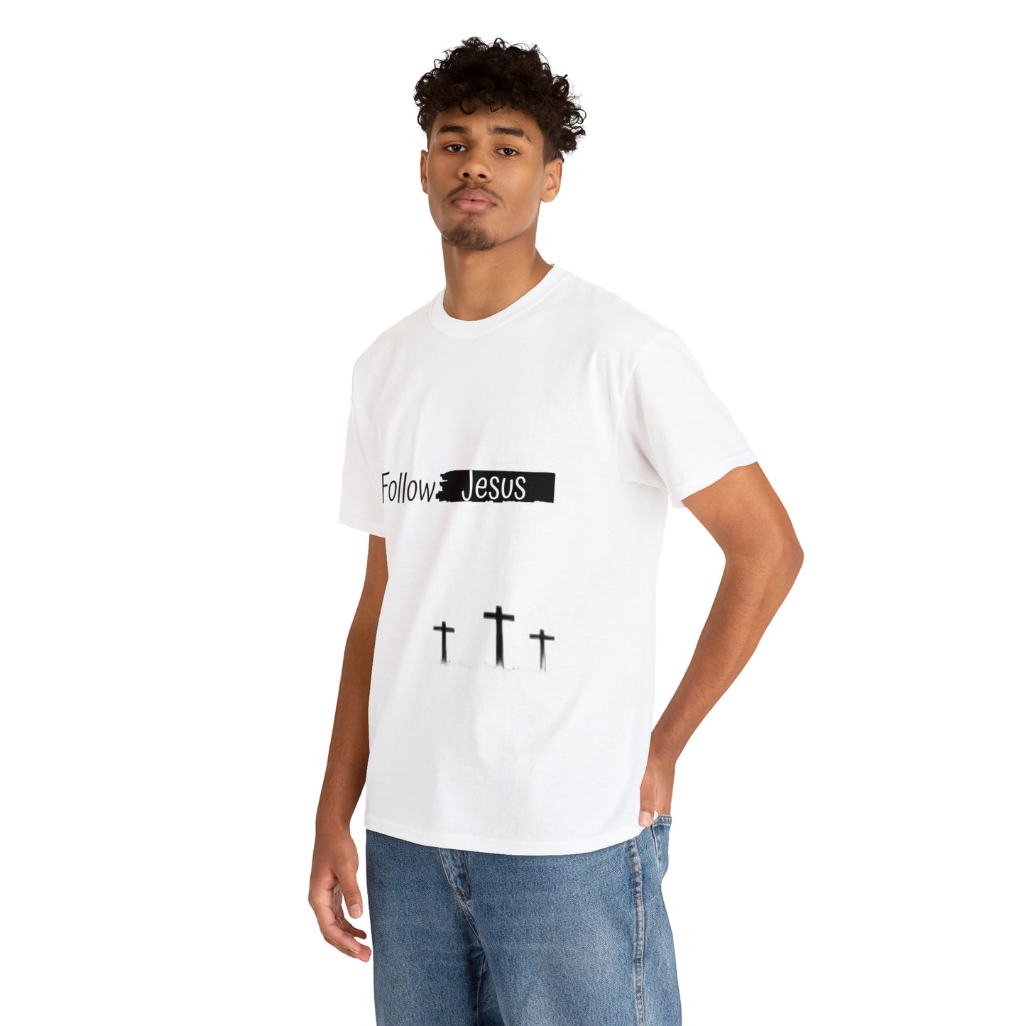 Follow Jesus01 Christian tshirt - Unisex Heavy Cotton Tee