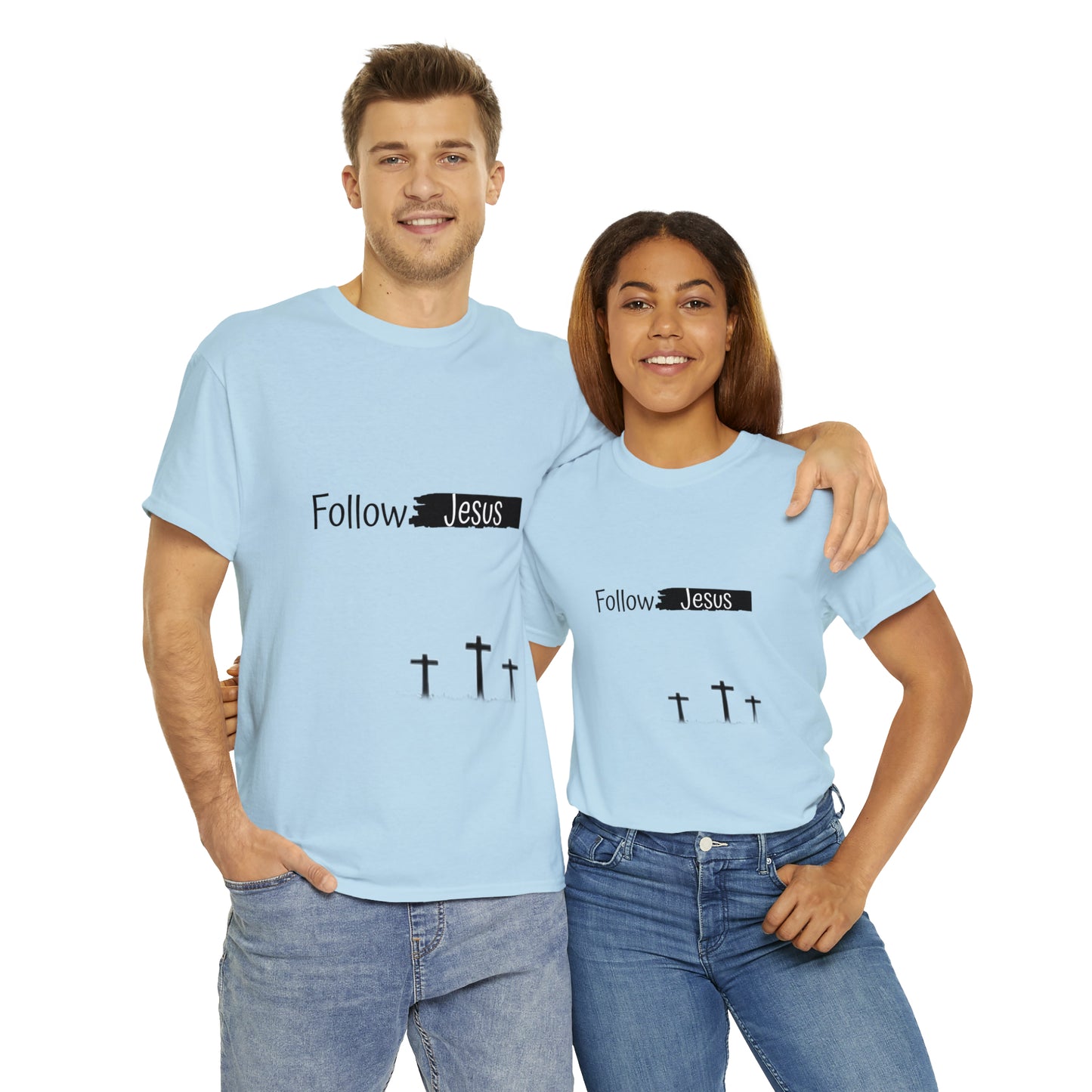 Follow Jesus01 Christian tshirt - Unisex Heavy Cotton Tee
