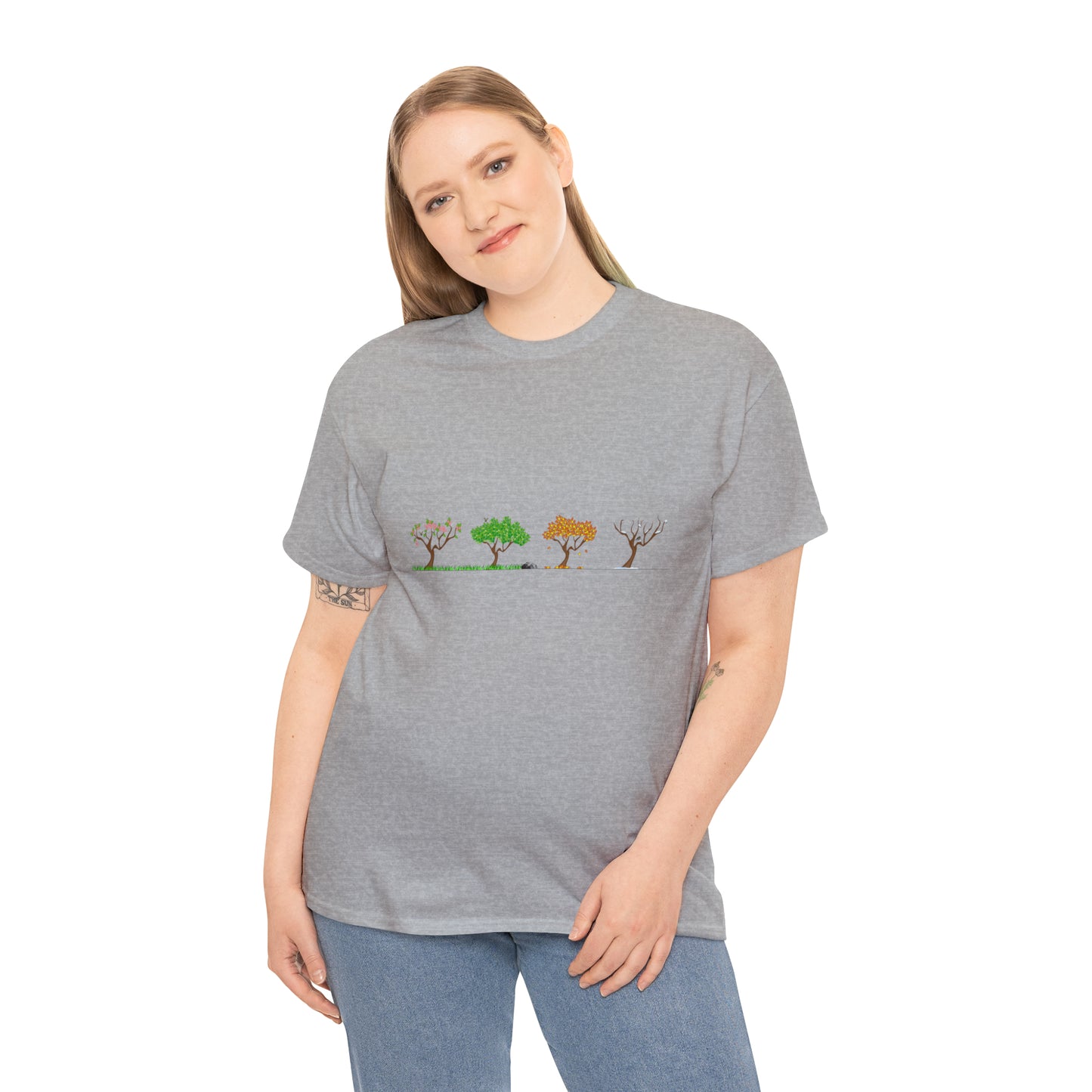 Fall Autumn Trees 01 - Unisex Heavy Cotton Tee