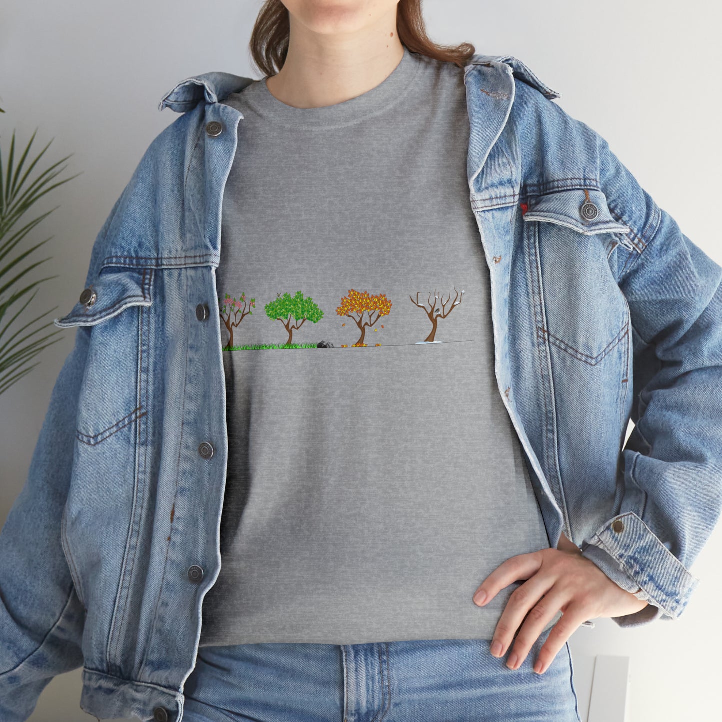 Fall Autumn Trees 01 - Unisex Heavy Cotton Tee
