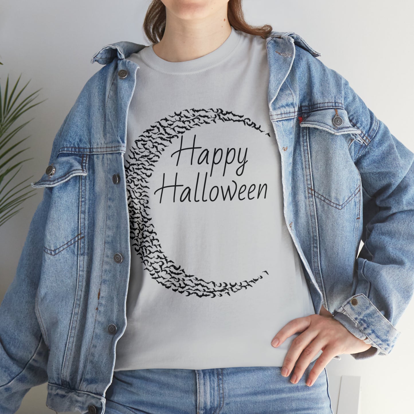 Halloween Moon Bats - Unisex Heavy Cotton Tee