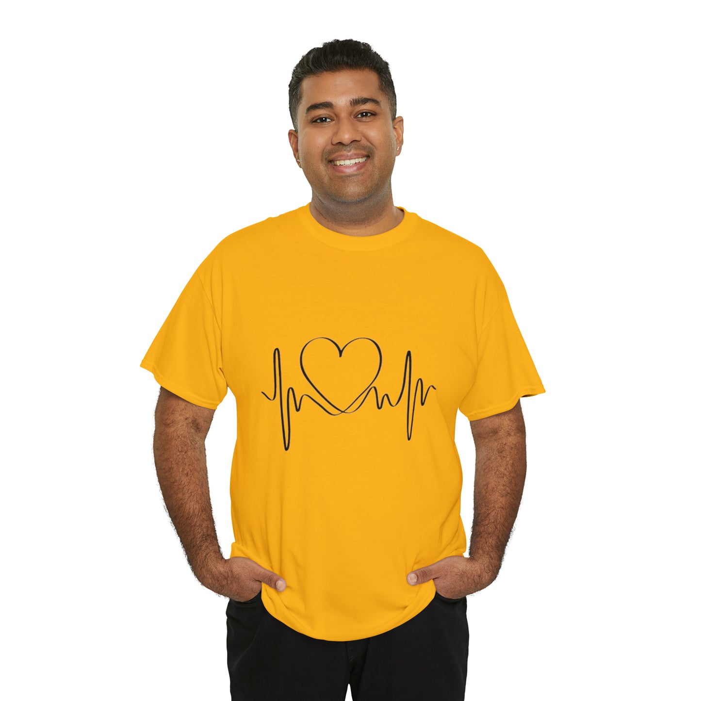Halloween Scary Heart lines - Unisex Heavy Cotton Tee