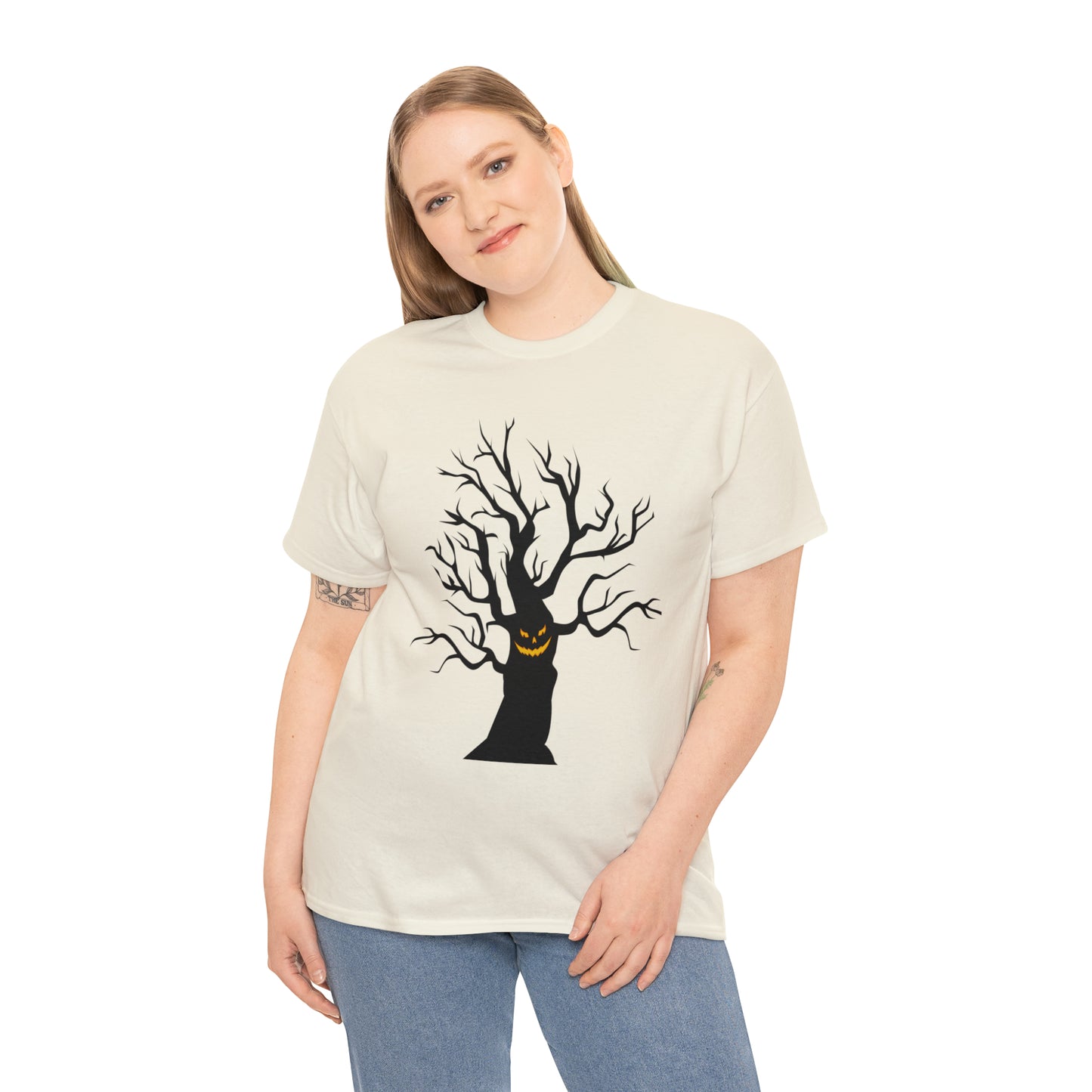 Halloween Scary Tree 03 - Unisex Heavy Cotton Tee