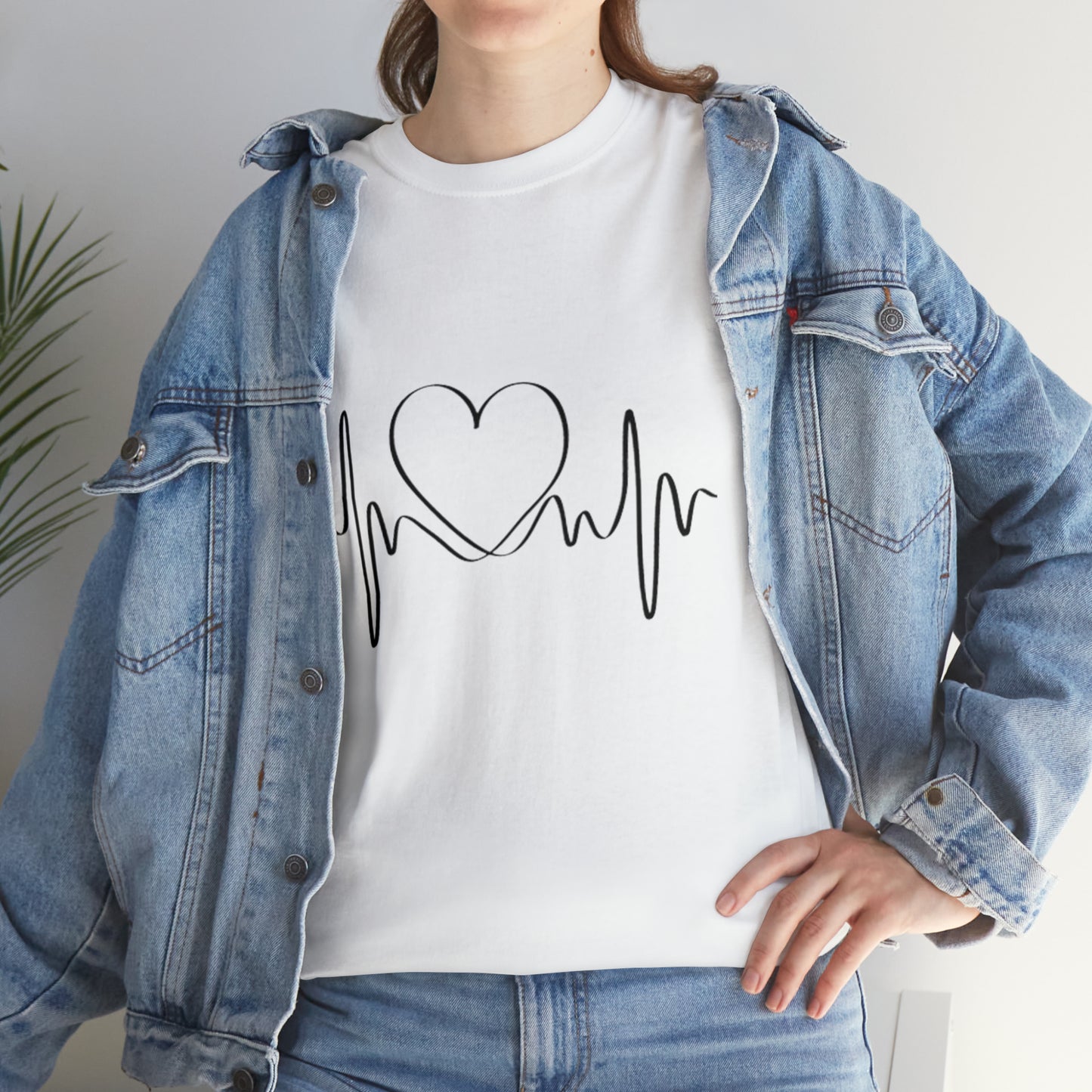 Halloween Scary Heart lines - Unisex Heavy Cotton Tee