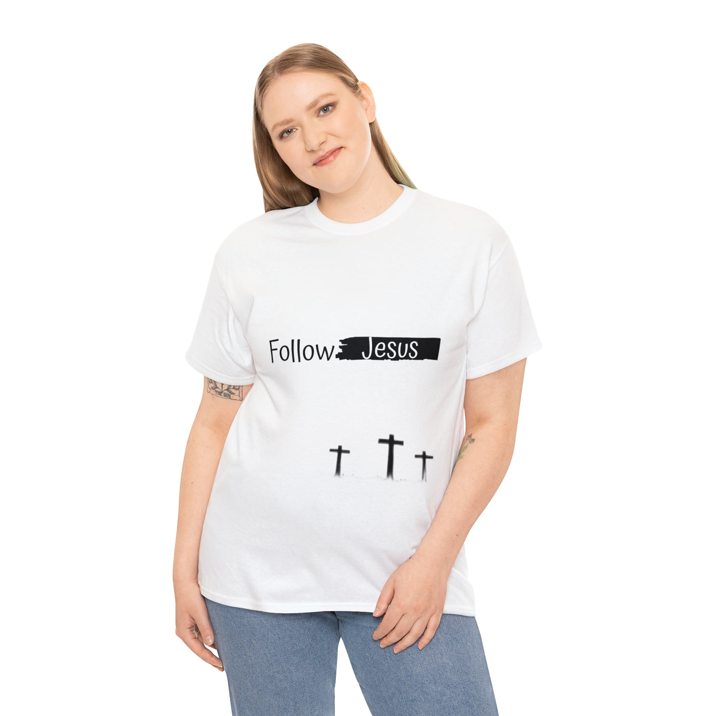 Follow Jesus01 Christian tshirt - Unisex Heavy Cotton Tee