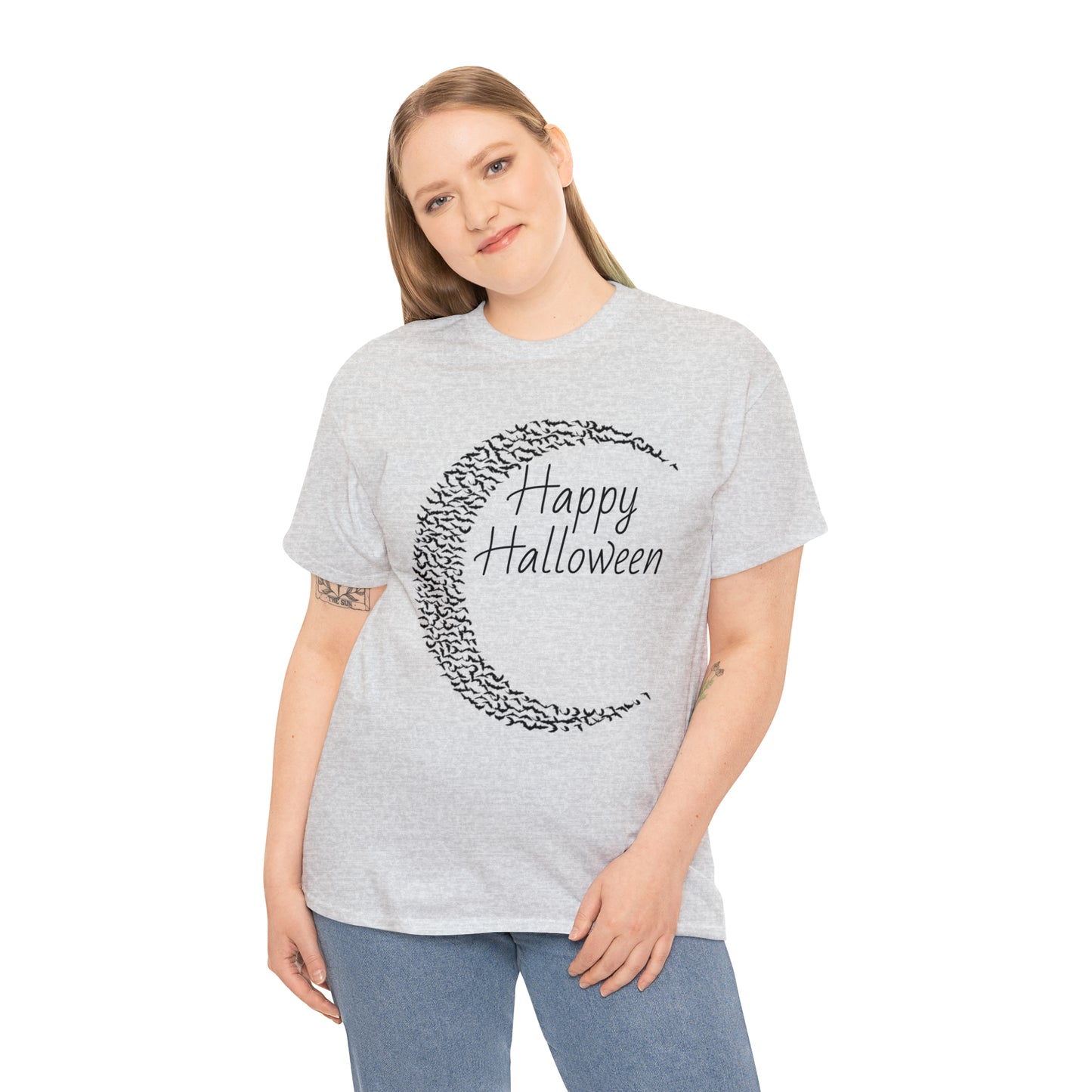 Halloween Moon Bats - Unisex Heavy Cotton Tee