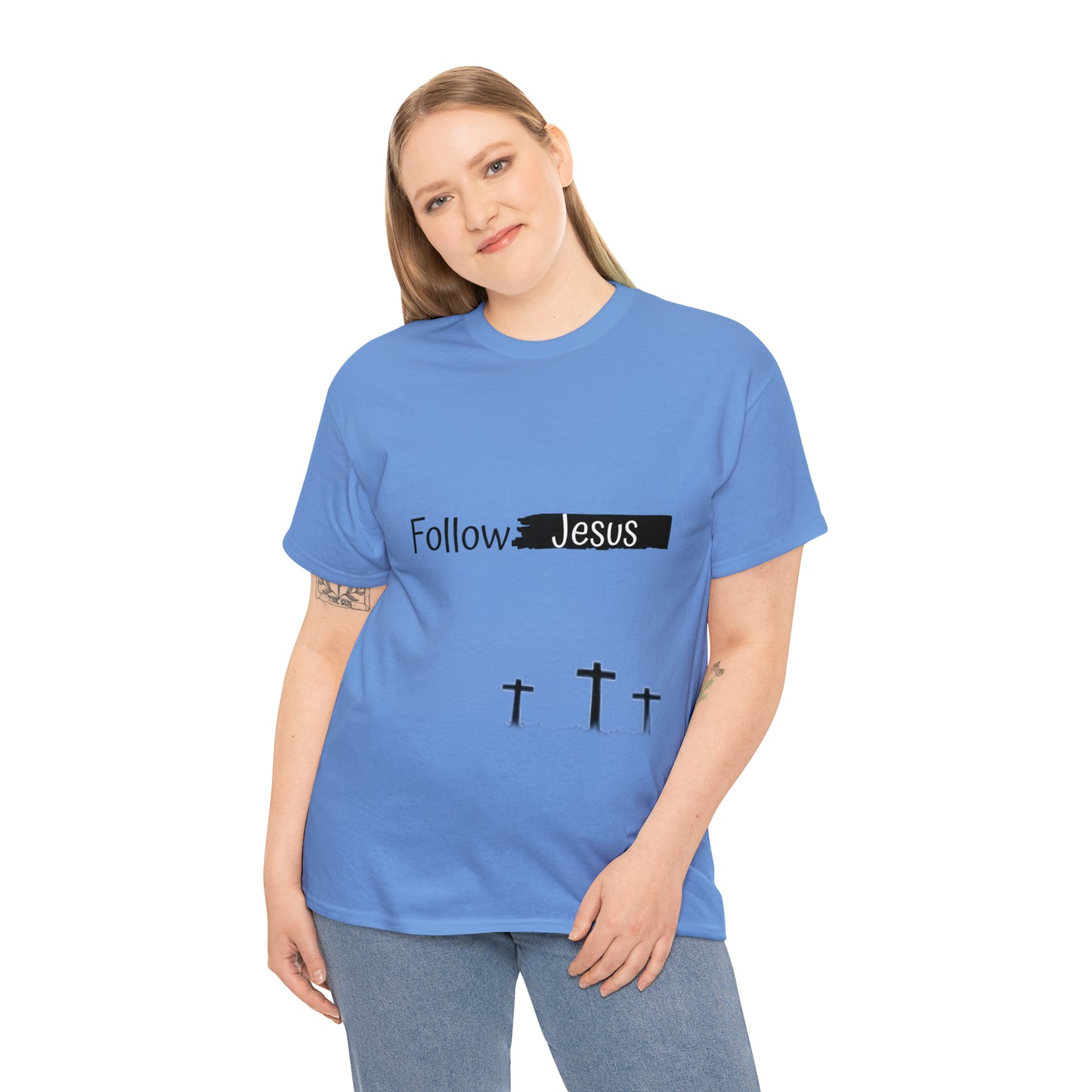 Follow Jesus01 Christian tshirt - Unisex Heavy Cotton Tee