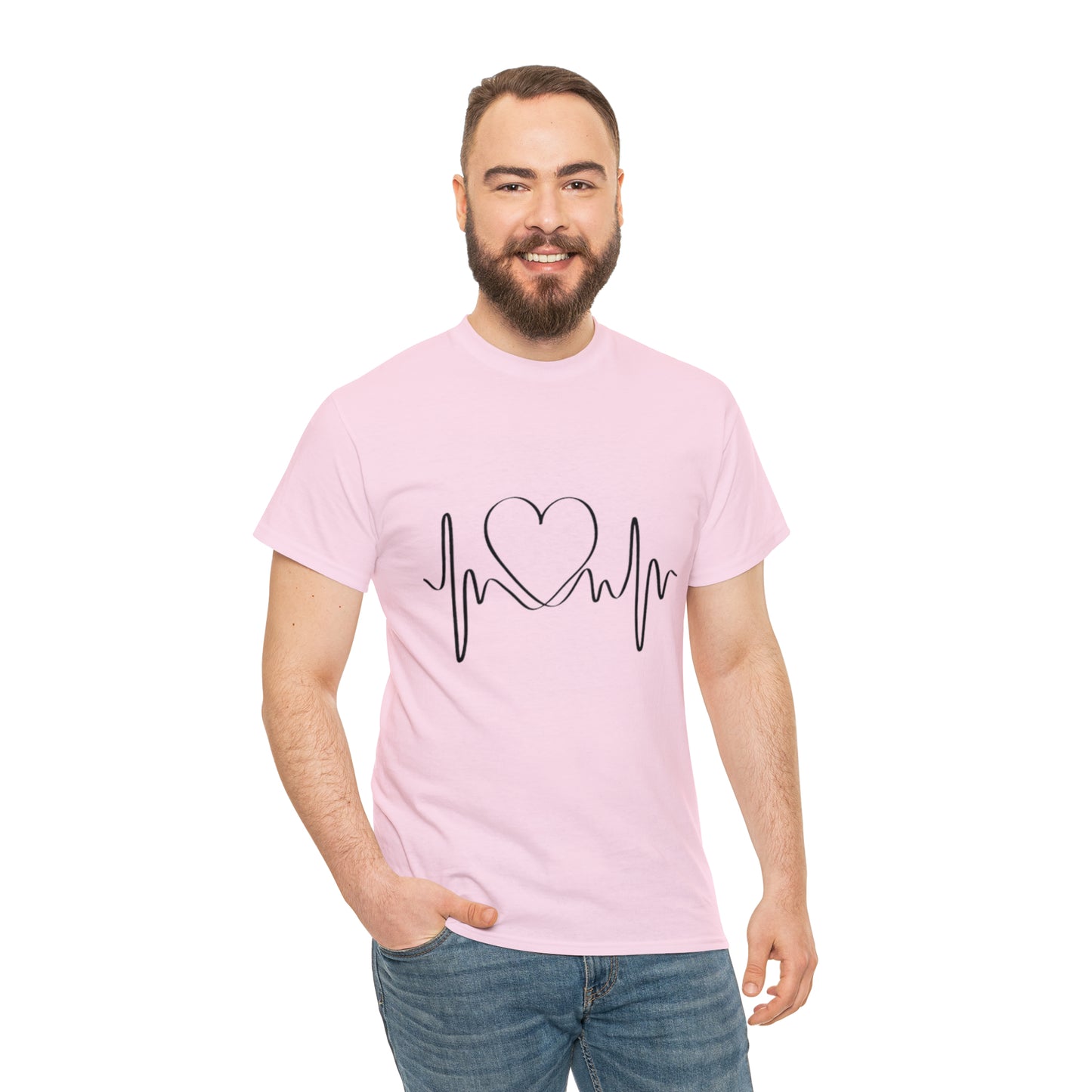 Halloween Scary Heart lines - Unisex Heavy Cotton Tee