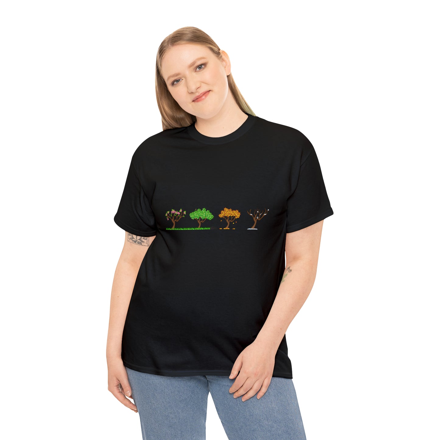 Fall Autumn Trees 01 - Unisex Heavy Cotton Tee
