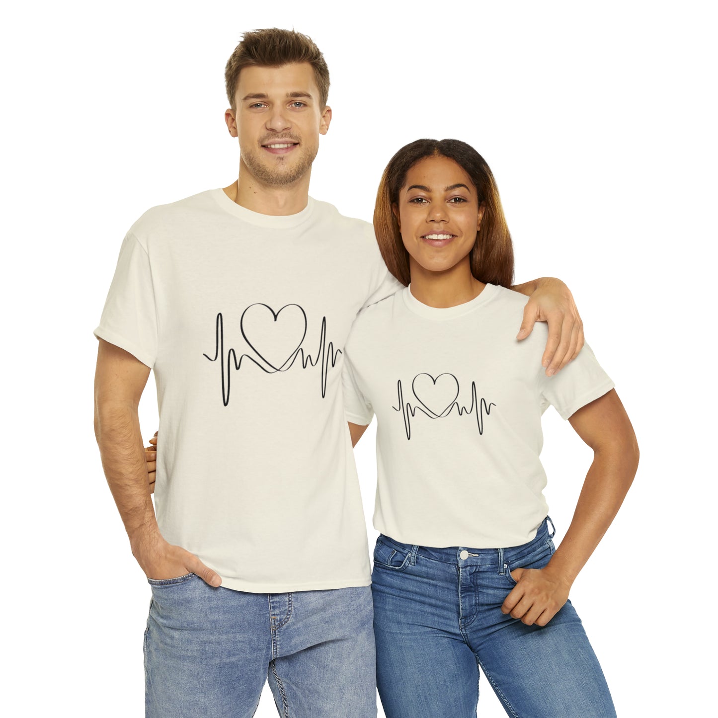 Halloween Scary Heart lines - Unisex Heavy Cotton Tee