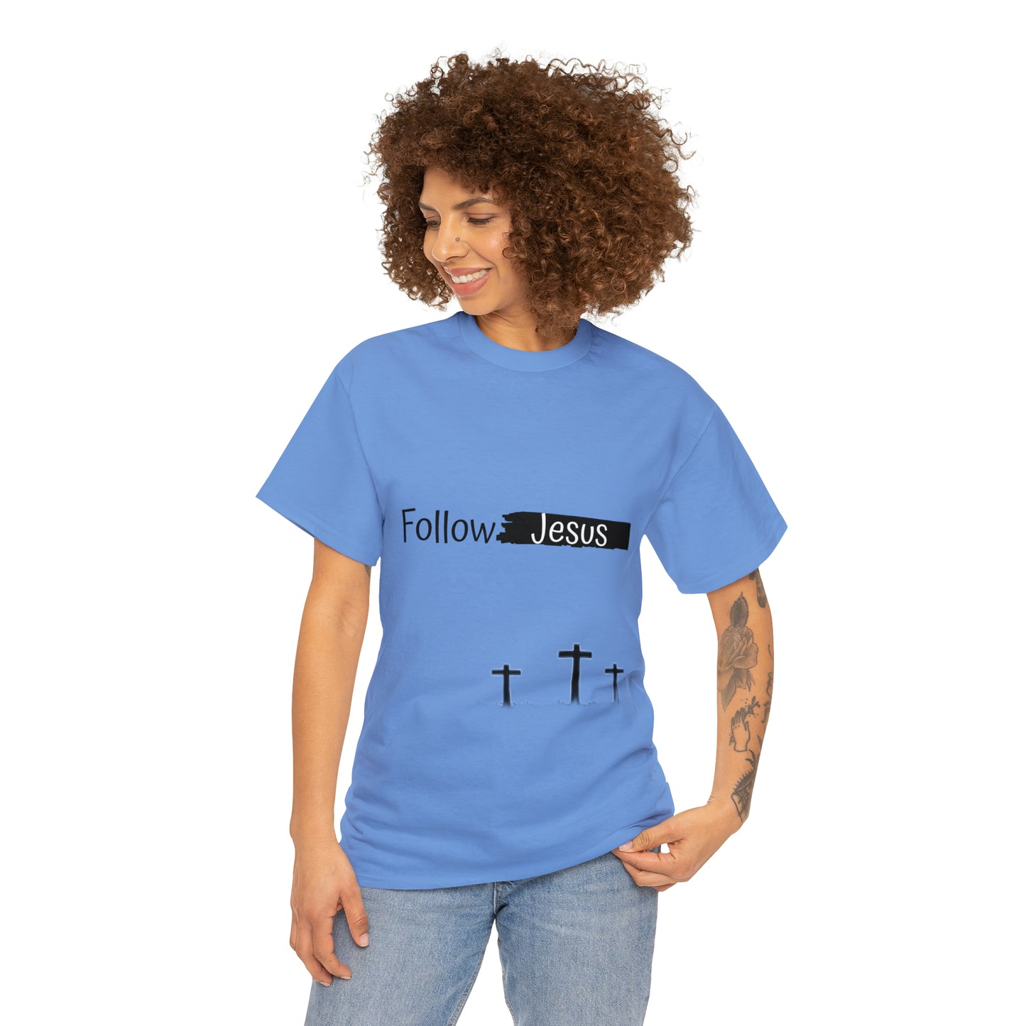 Follow Jesus01 Christian tshirt - Unisex Heavy Cotton Tee