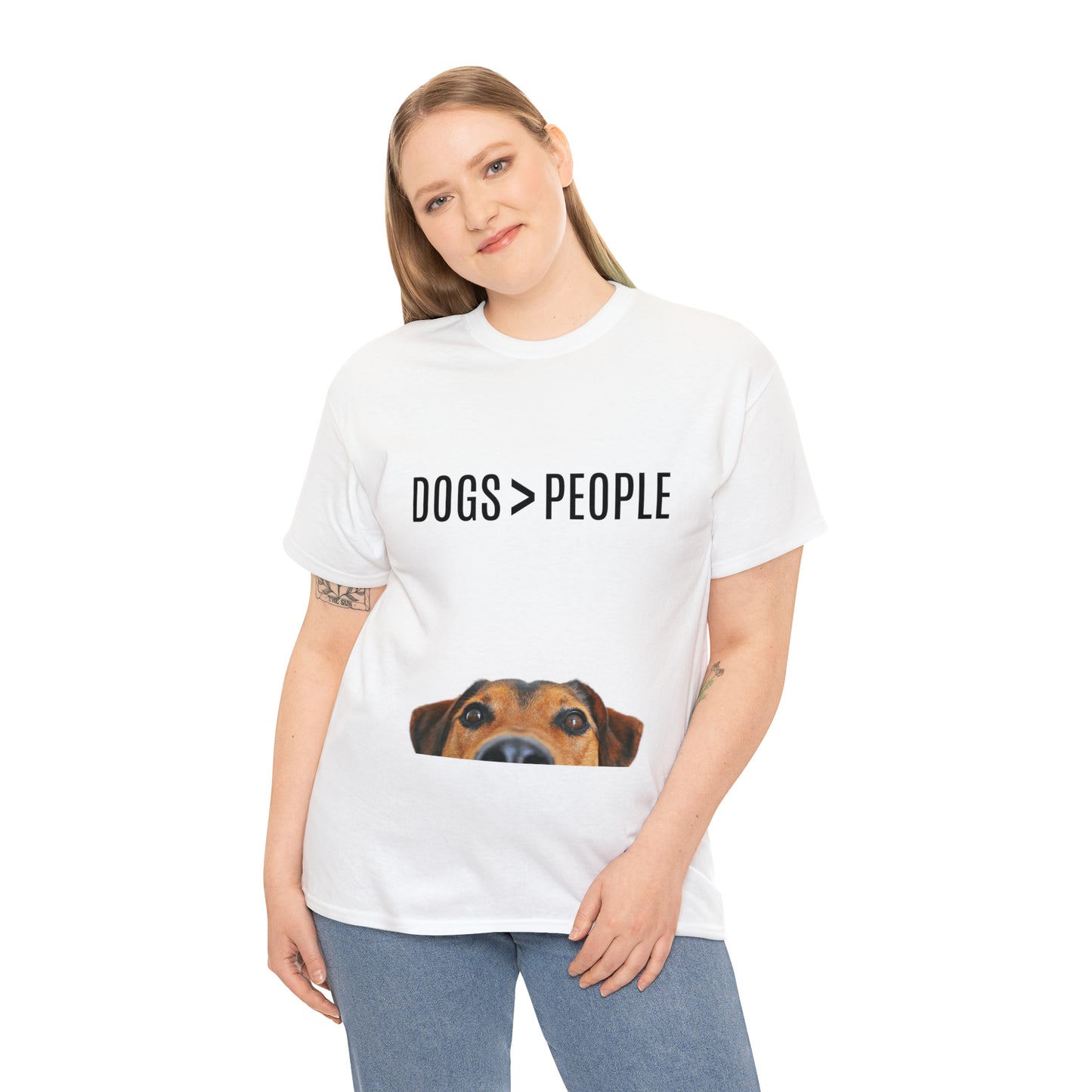 Dogs>People - Unisex Heavy Cotton Tee