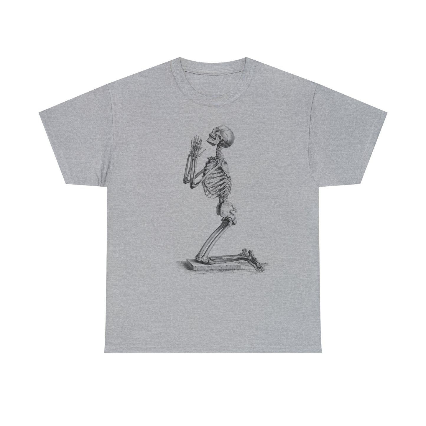 Halloween Praying Skeleton - Unisex Heavy Cotton Tee