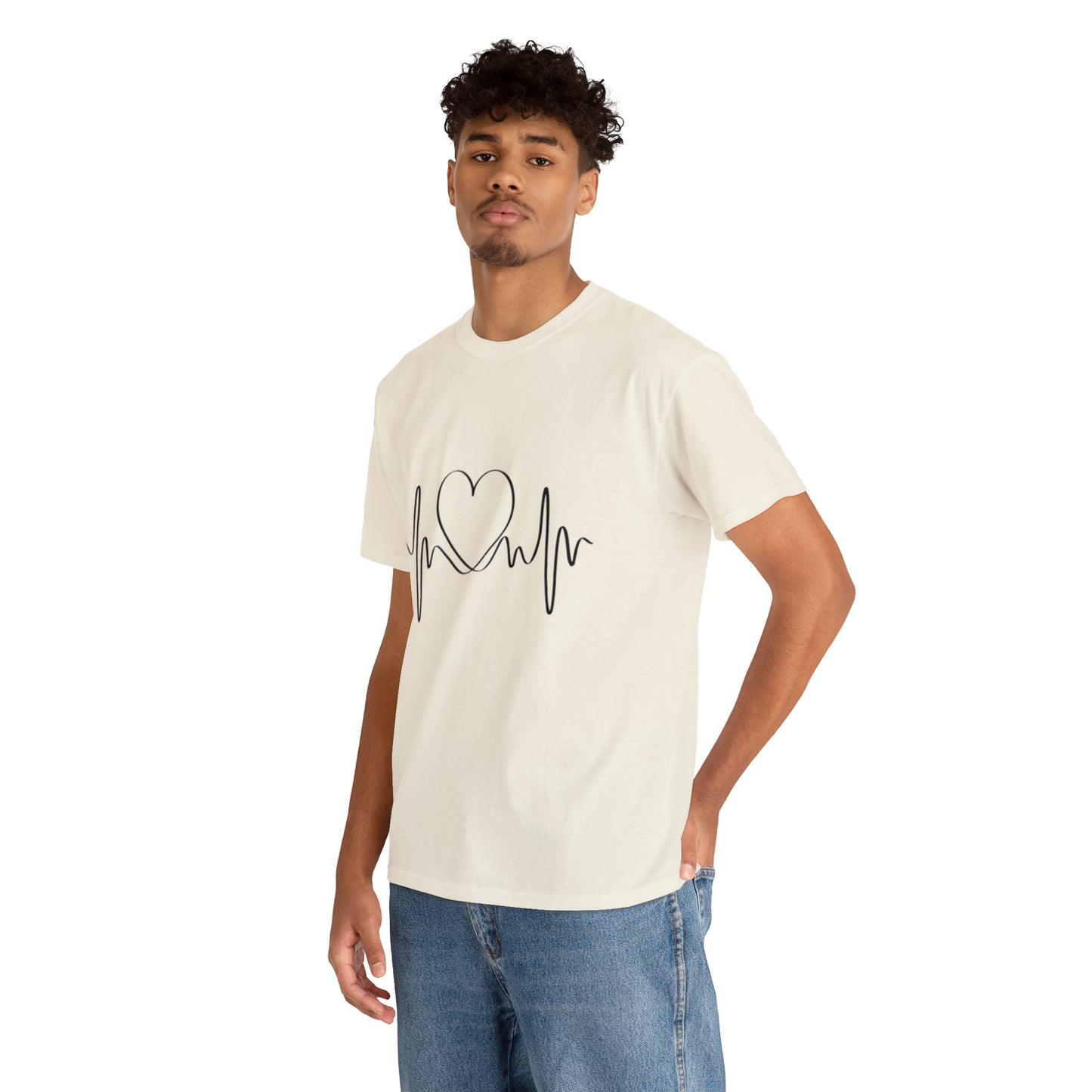 Halloween Scary Heart lines - Unisex Heavy Cotton Tee