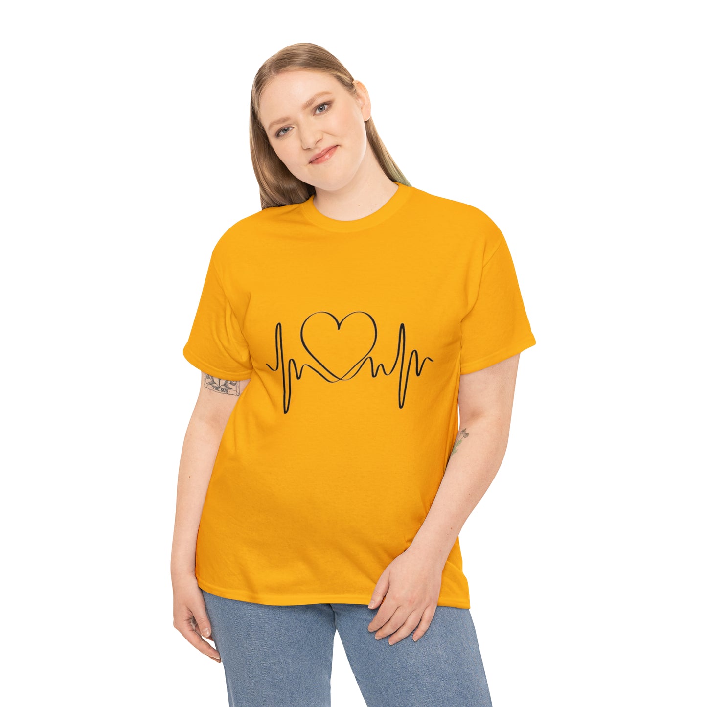 Halloween Scary Heart lines - Unisex Heavy Cotton Tee