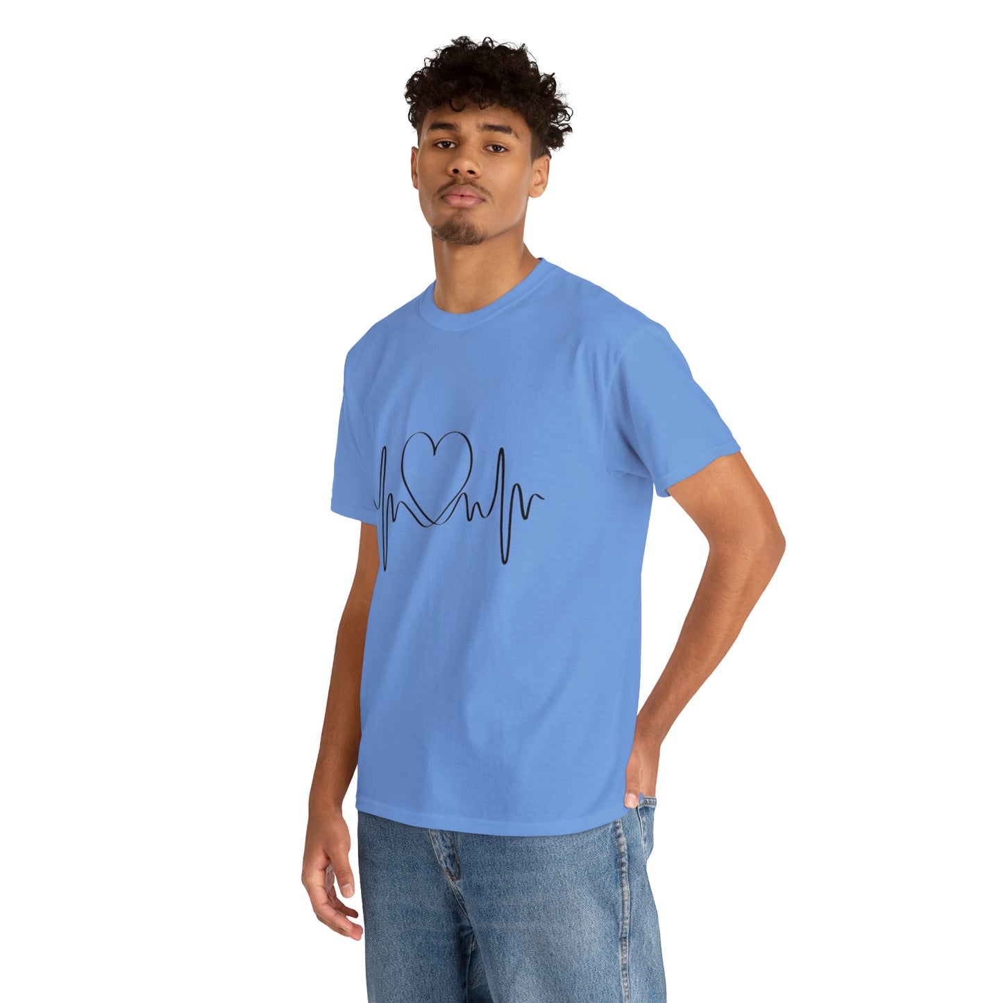 Halloween Scary Heart lines - Unisex Heavy Cotton Tee