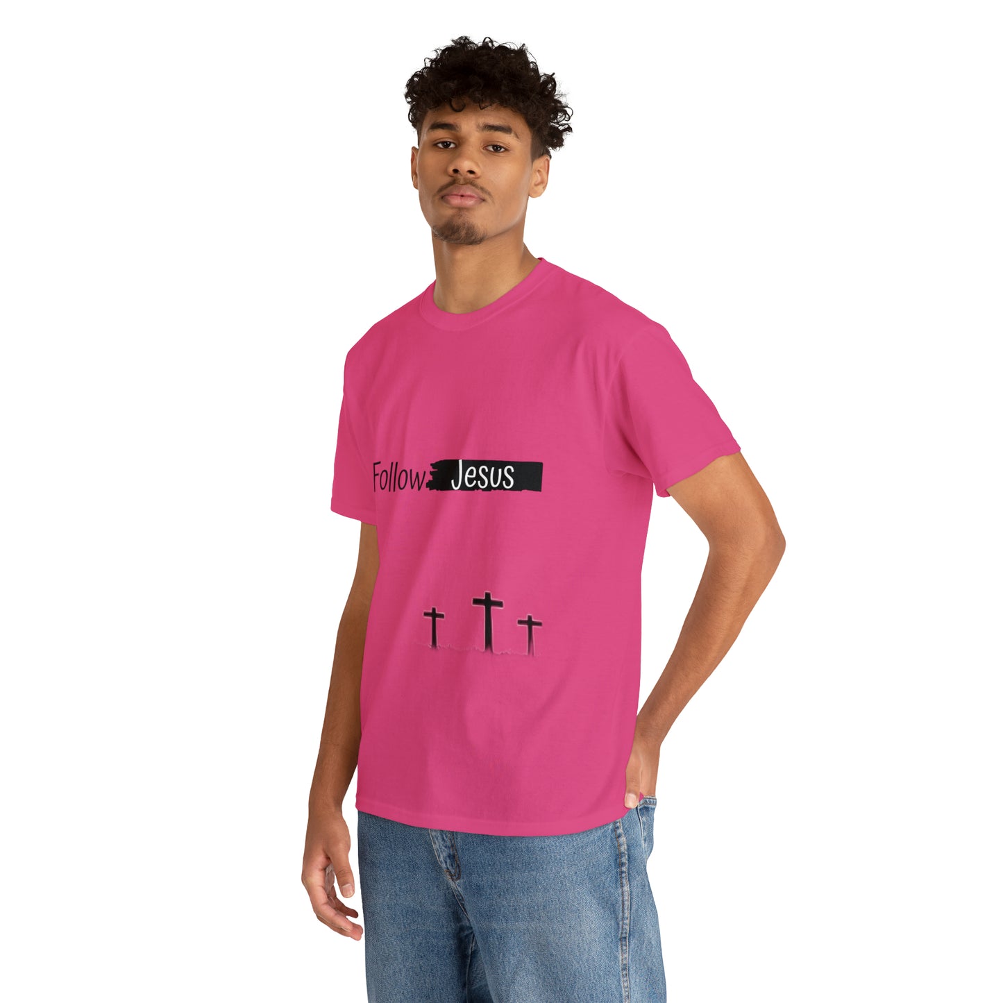 Follow Jesus01 Christian tshirt - Unisex Heavy Cotton Tee