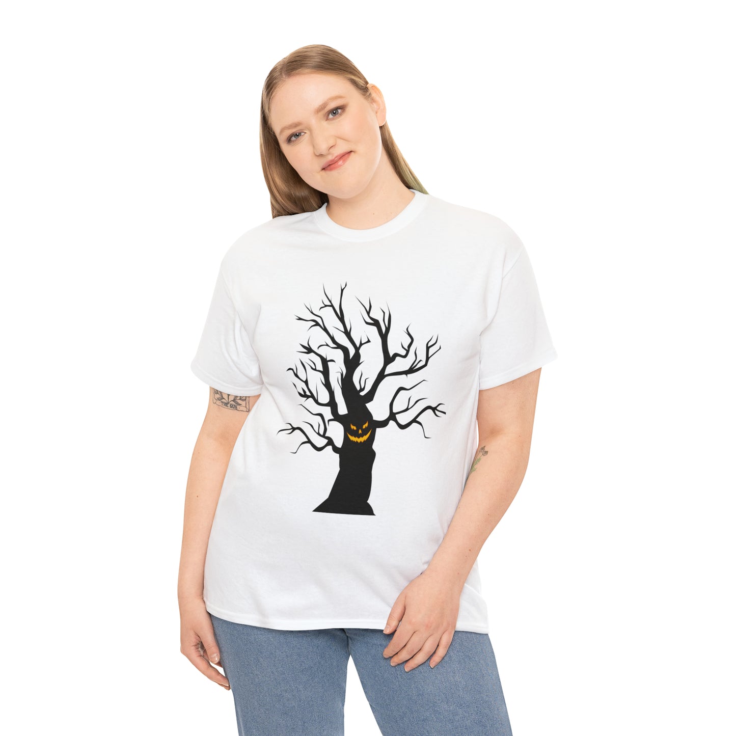 Halloween Scary Tree 03 - Unisex Heavy Cotton Tee