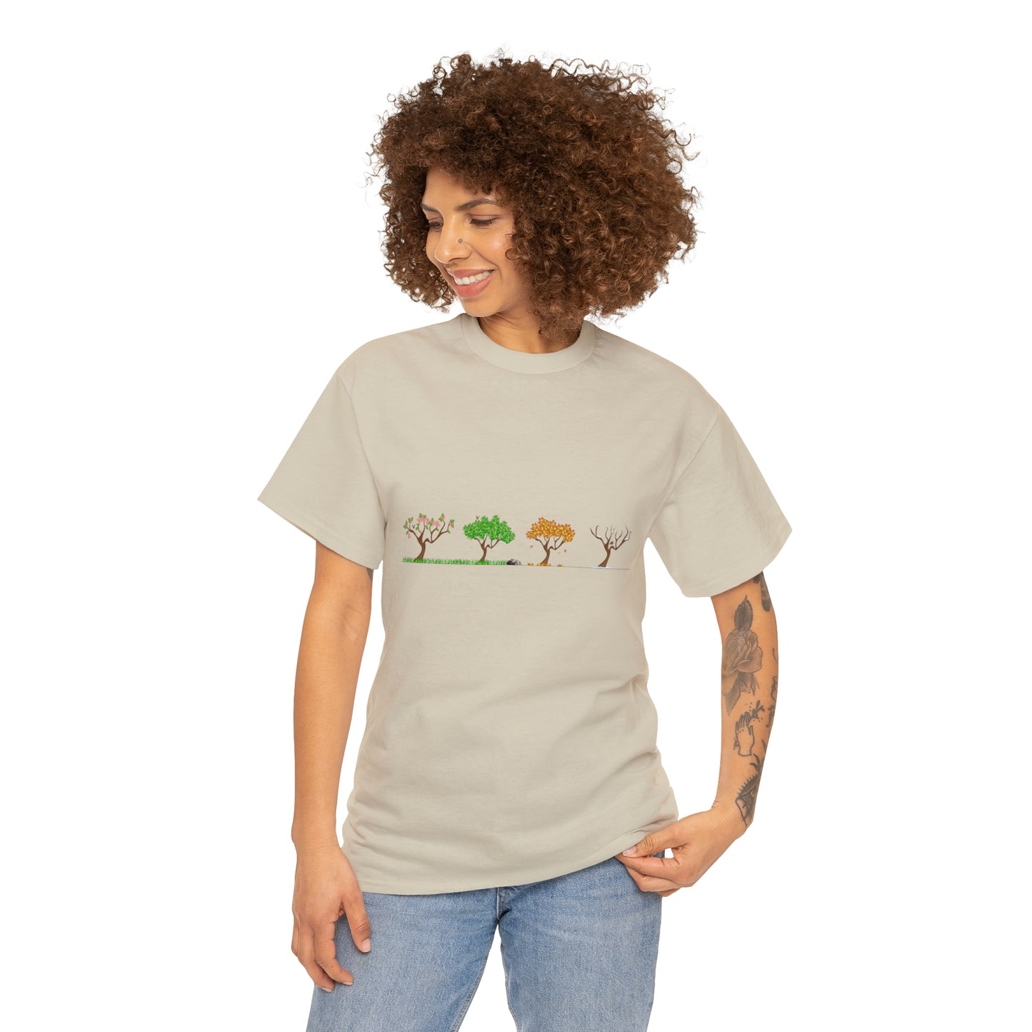 Fall Autumn Trees 01 - Unisex Heavy Cotton Tee