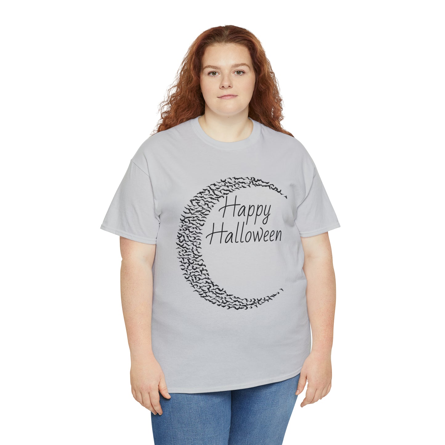 Halloween Moon Bats - Unisex Heavy Cotton Tee
