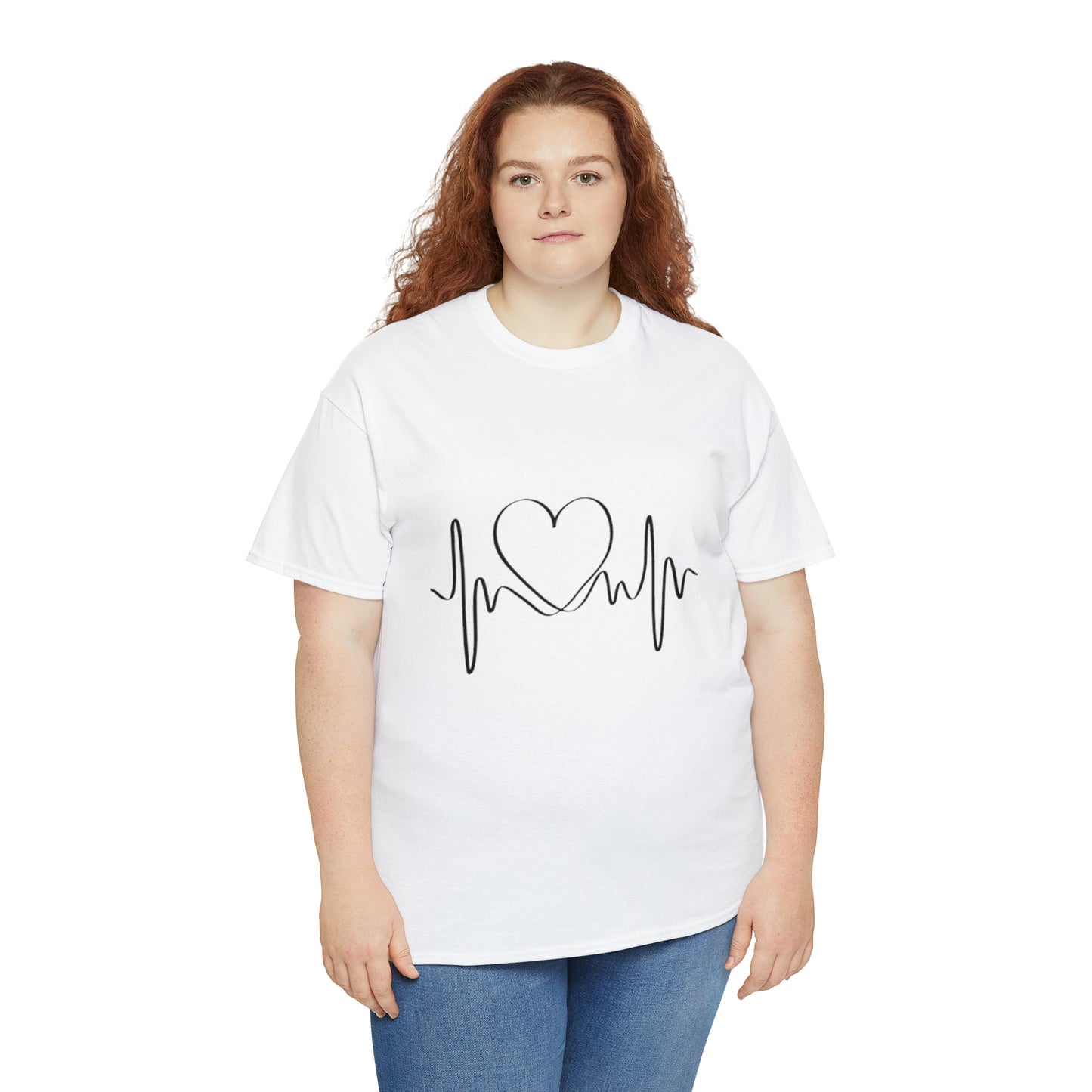 Halloween Scary Heart lines - Unisex Heavy Cotton Tee
