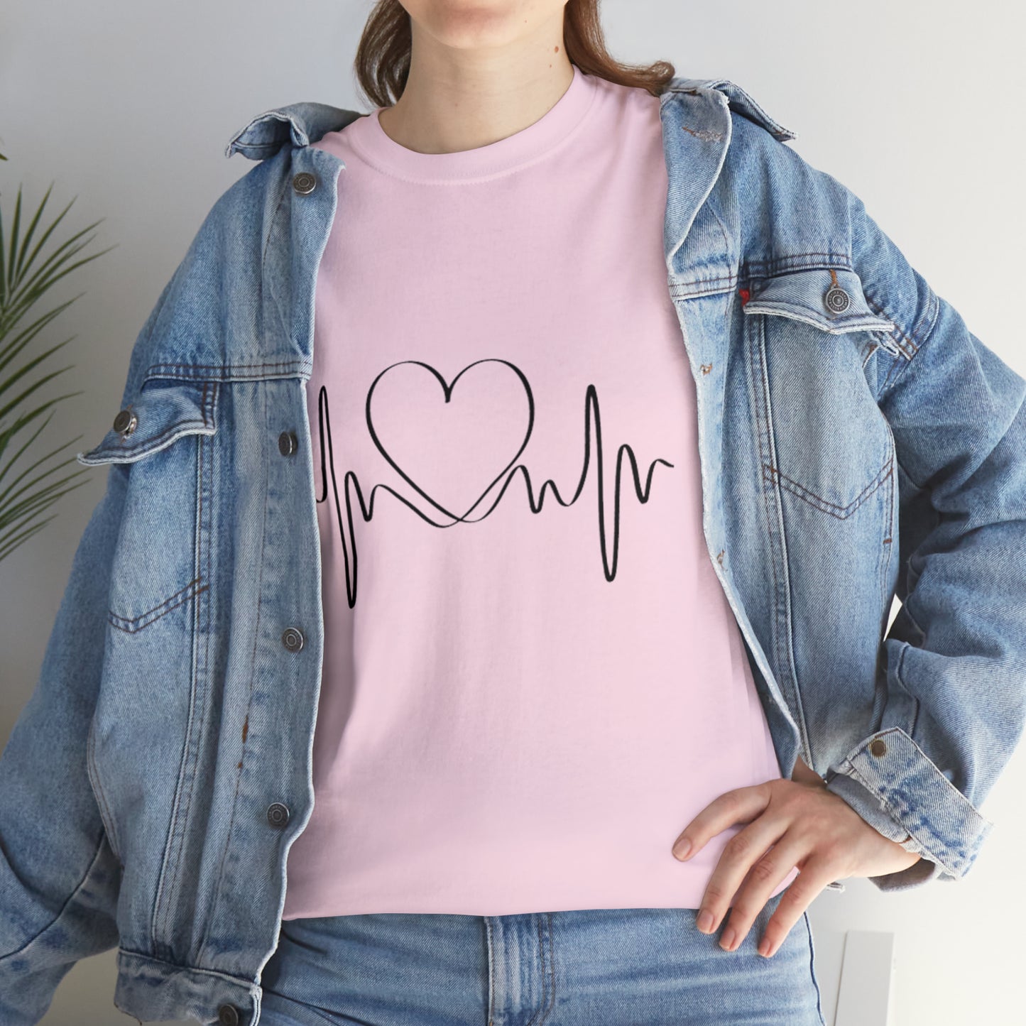 Halloween Scary Heart lines - Unisex Heavy Cotton Tee