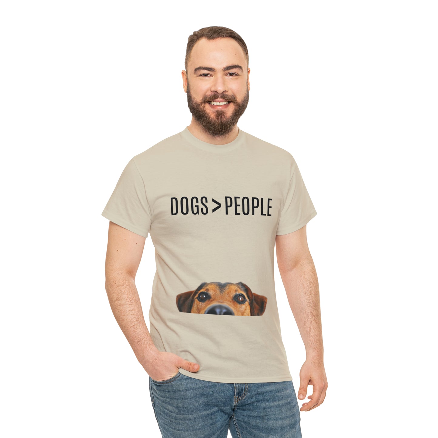 Dogs>People - Unisex Heavy Cotton Tee