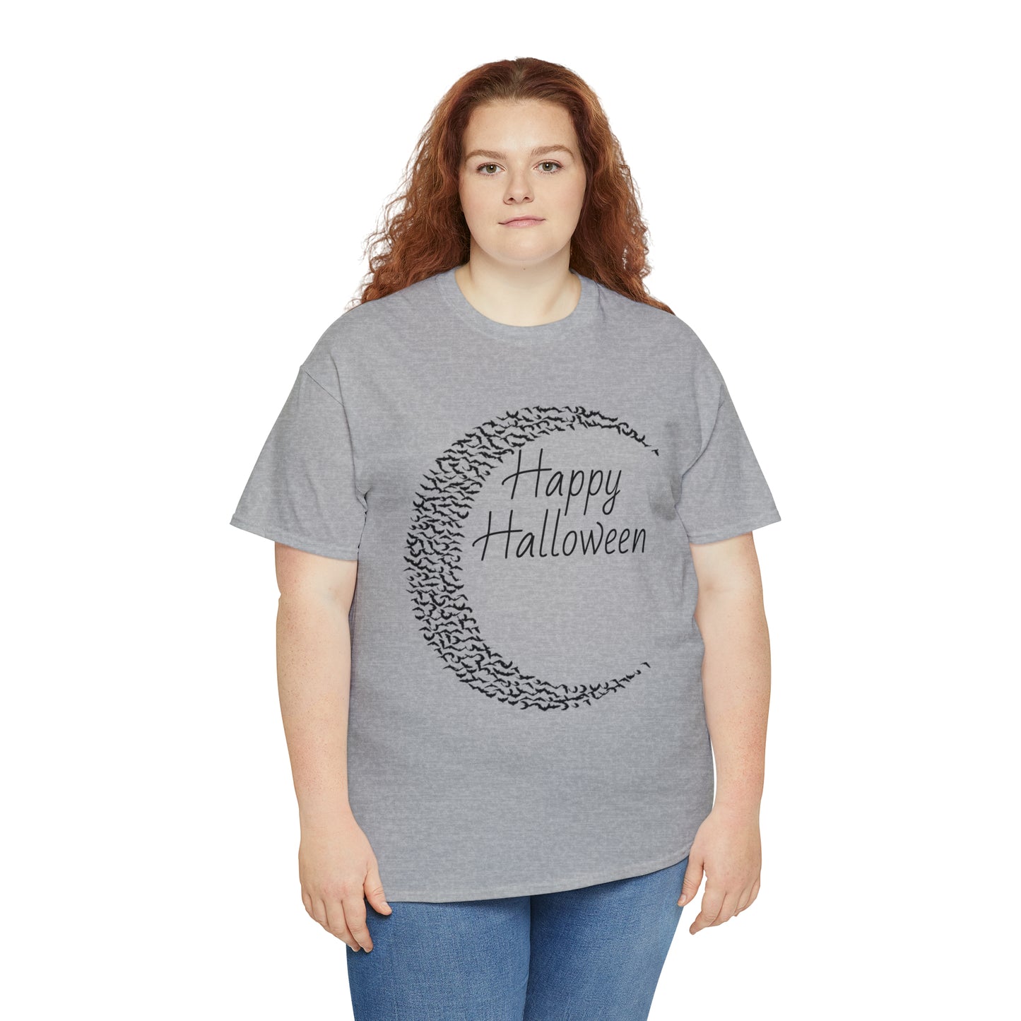 Halloween Moon Bats - Unisex Heavy Cotton Tee