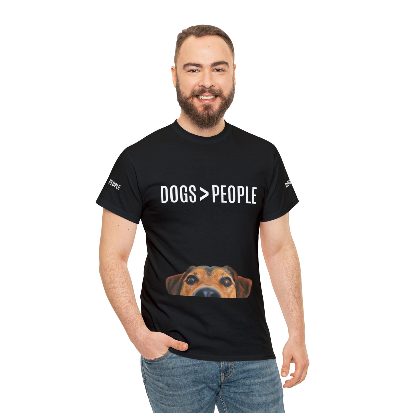 Dogs>People - Unisex Heavy Cotton Tee