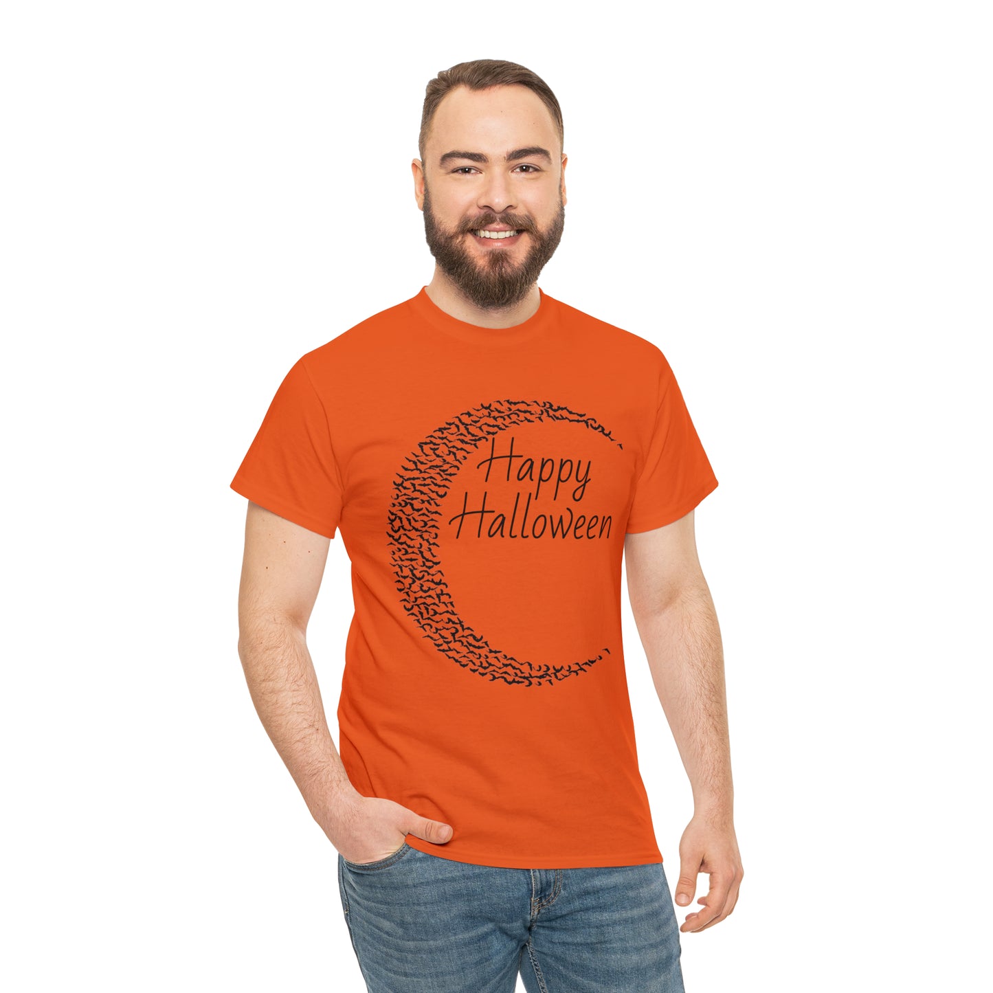 Halloween Moon Bats - Unisex Heavy Cotton Tee