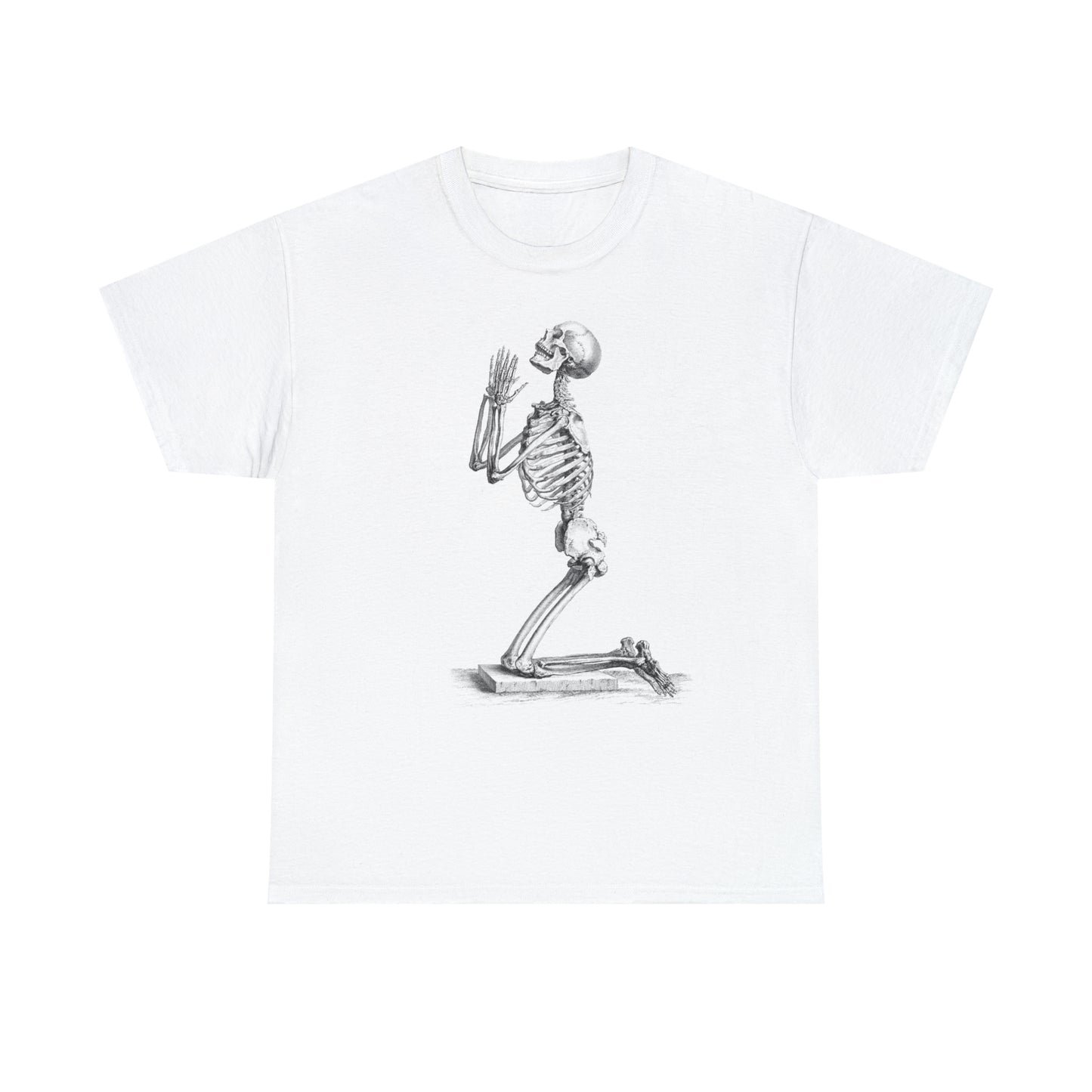 Halloween Praying Skeleton - Unisex Heavy Cotton Tee