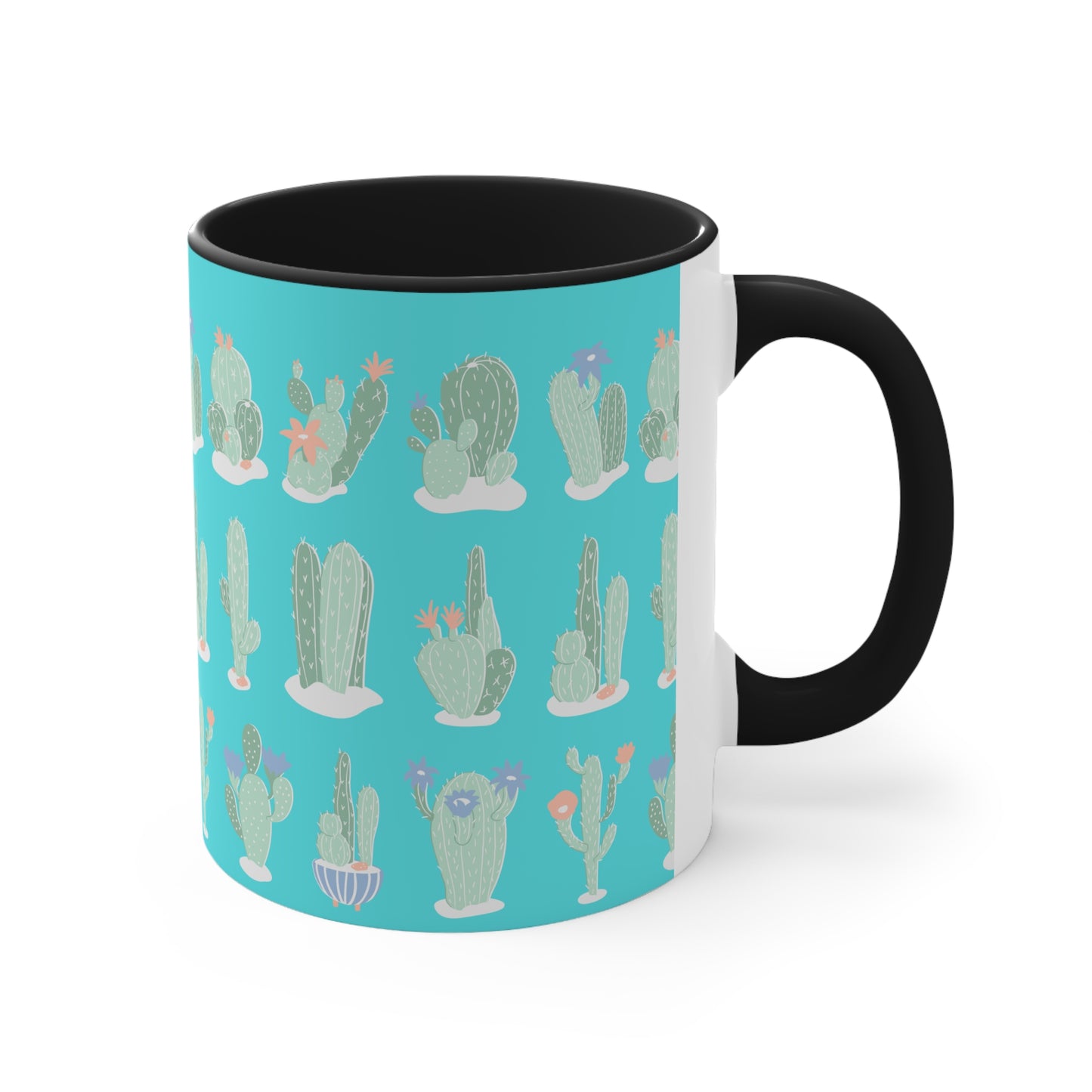 Cactus Cacti Pastel soft colors - Accent Coffee Mug, 11oz