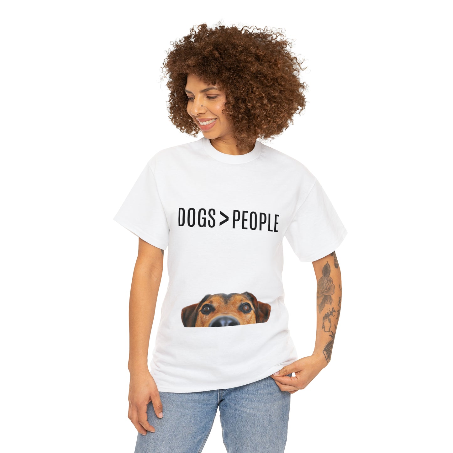 Dogs>People - Unisex Heavy Cotton Tee