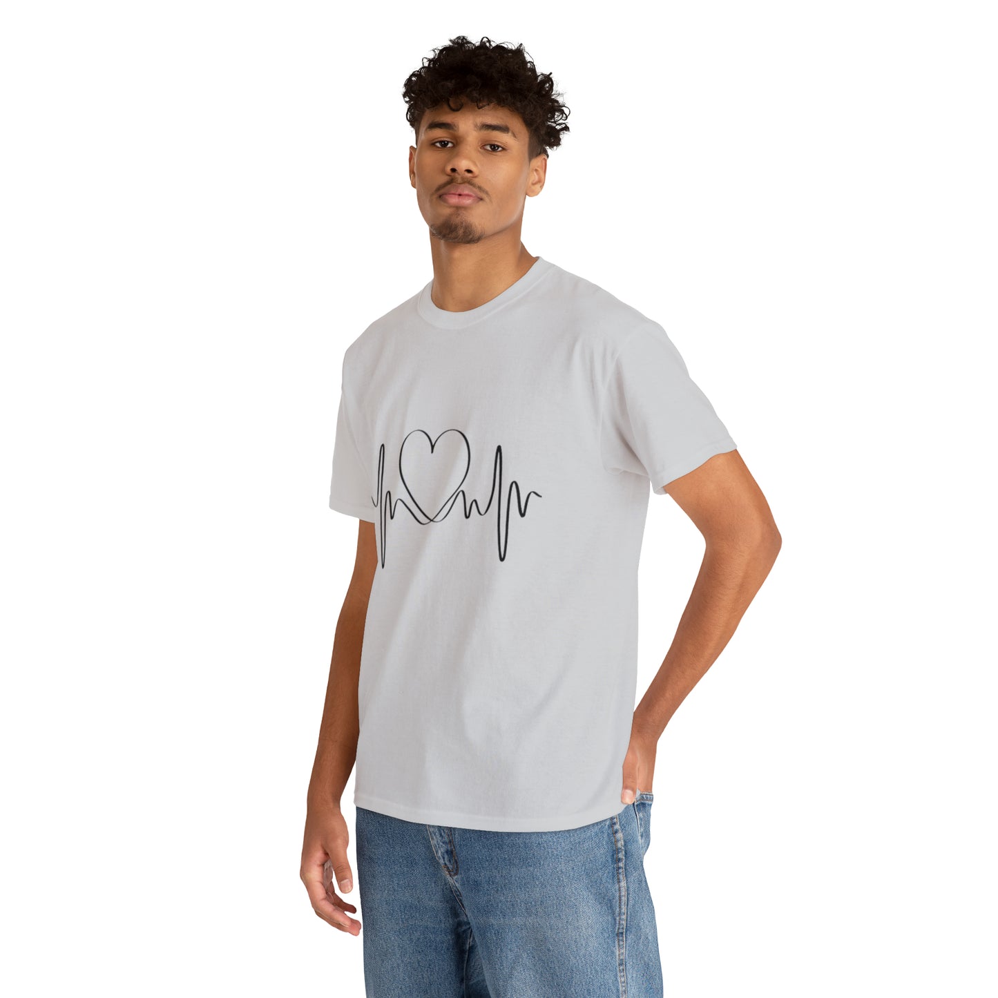Halloween Scary Heart lines - Unisex Heavy Cotton Tee