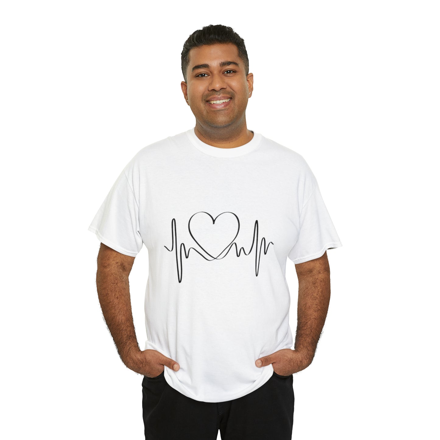 Halloween Scary Heart lines - Unisex Heavy Cotton Tee