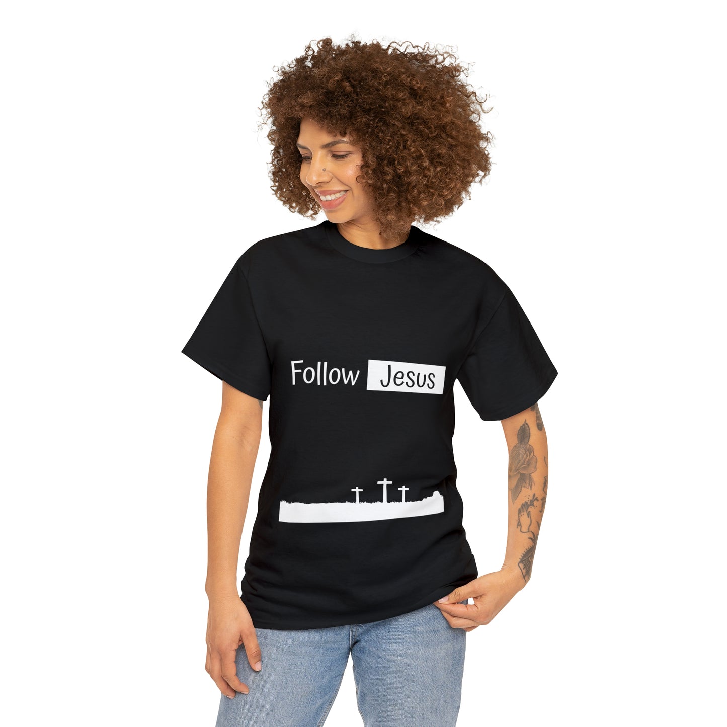 Follow Jesus01 Christian tshirt - Unisex Heavy Cotton Tee