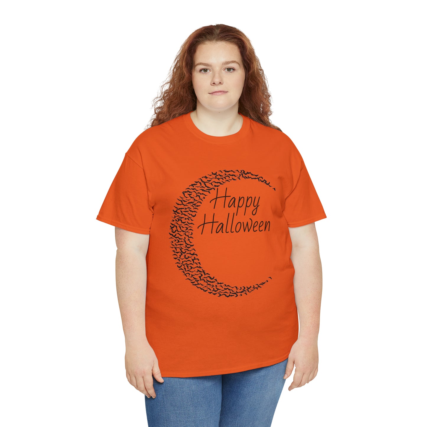 Halloween Moon Bats - Unisex Heavy Cotton Tee