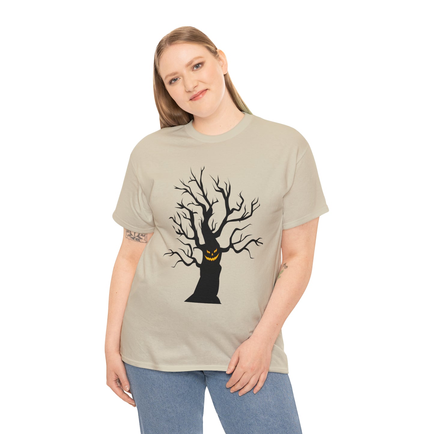 Halloween Scary Tree 03 - Unisex Heavy Cotton Tee