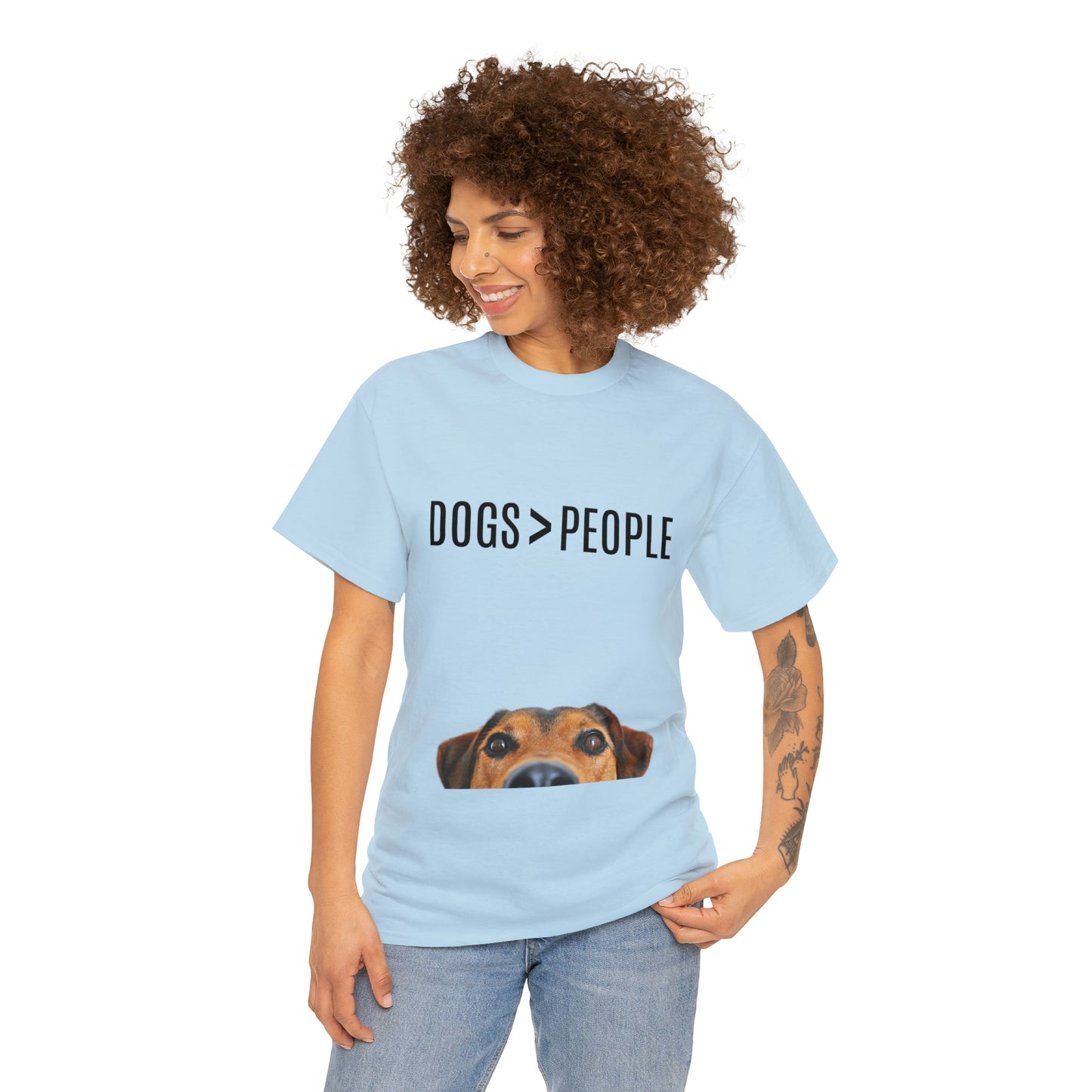 Dogs>People - Unisex Heavy Cotton Tee