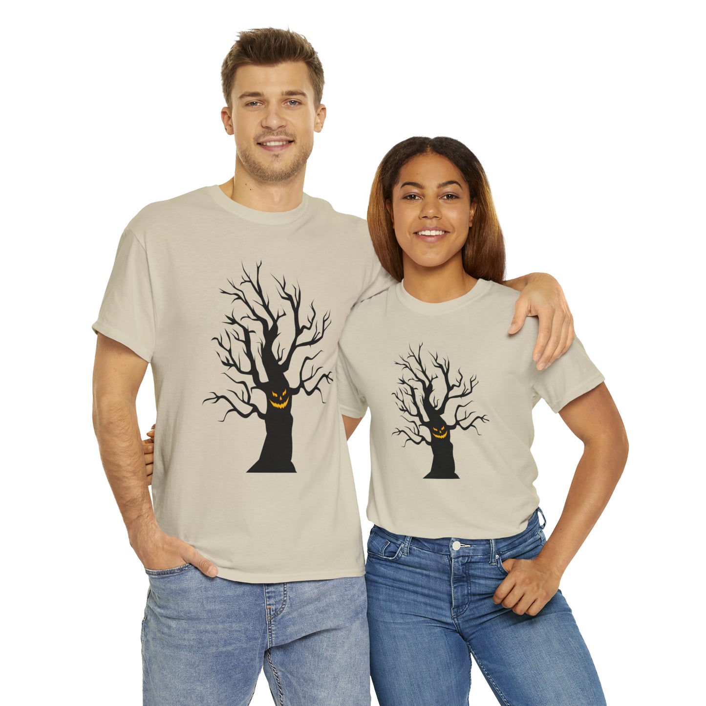 Halloween Scary Tree 03 - Unisex Heavy Cotton Tee