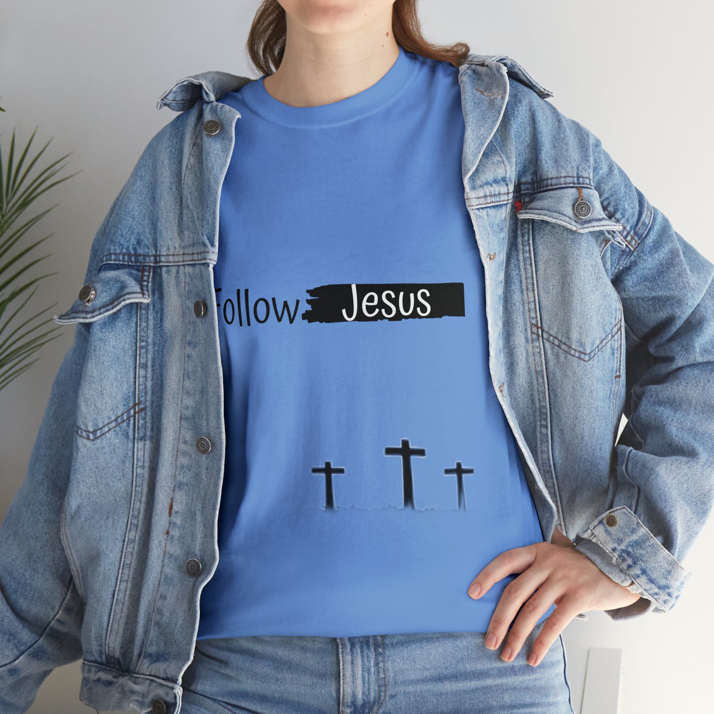 Follow Jesus01 Christian tshirt - Unisex Heavy Cotton Tee