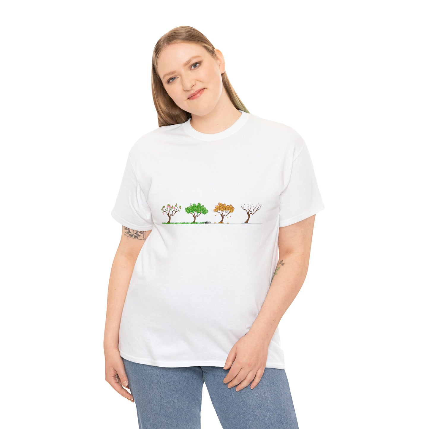 Fall Autumn Trees 01 - Unisex Heavy Cotton Tee