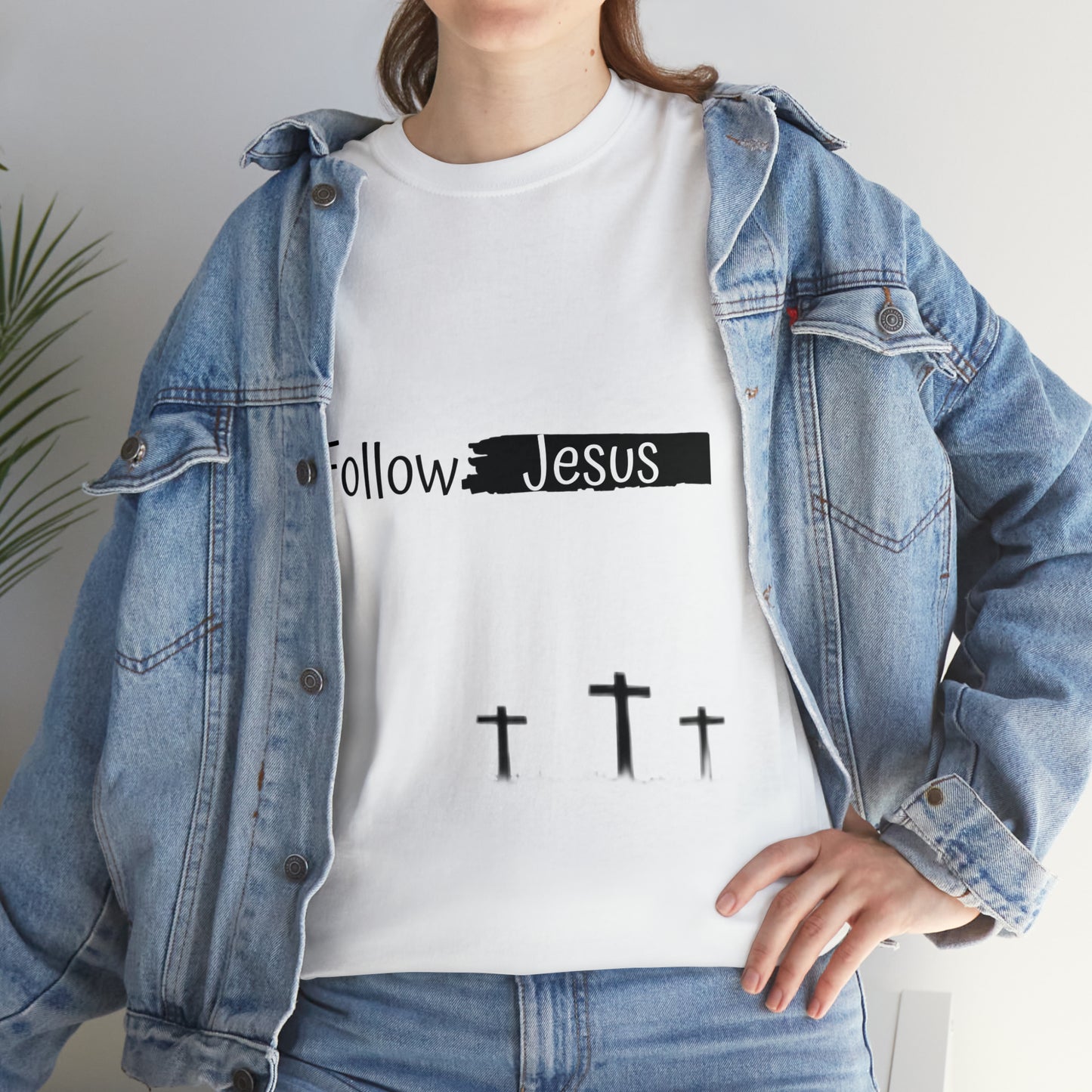 Follow Jesus01 Christian tshirt - Unisex Heavy Cotton Tee