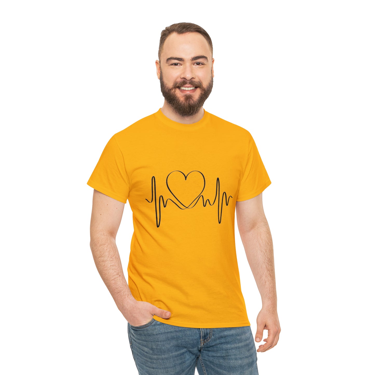 Halloween Scary Heart lines - Unisex Heavy Cotton Tee